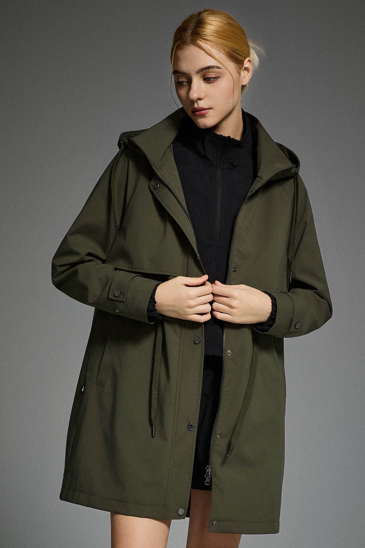 Long Hooded Windbreaker