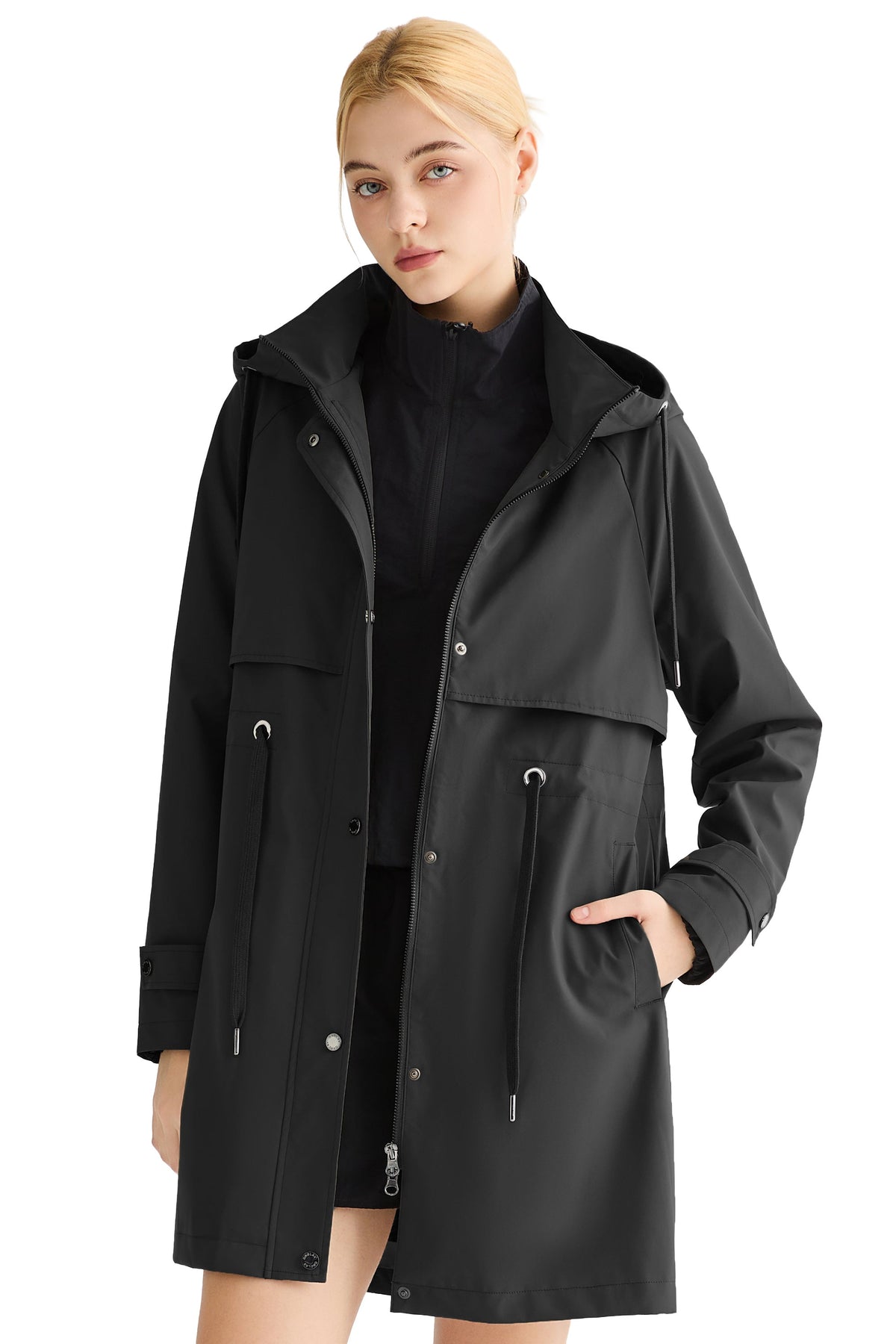 Long Hooded Windbreaker