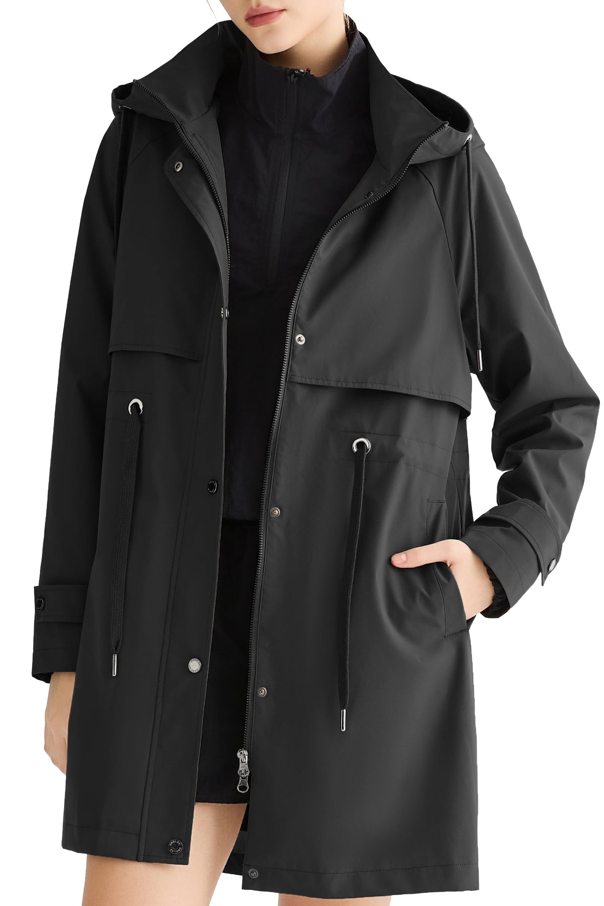 Long Hooded Windbreaker