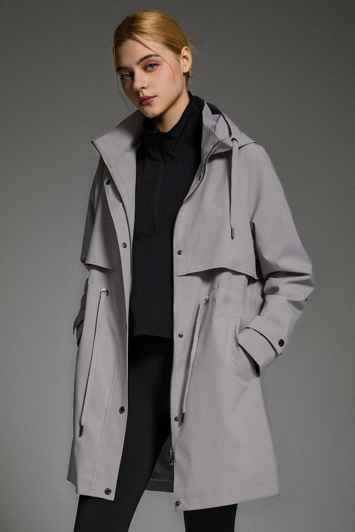 Long Hooded Windbreaker