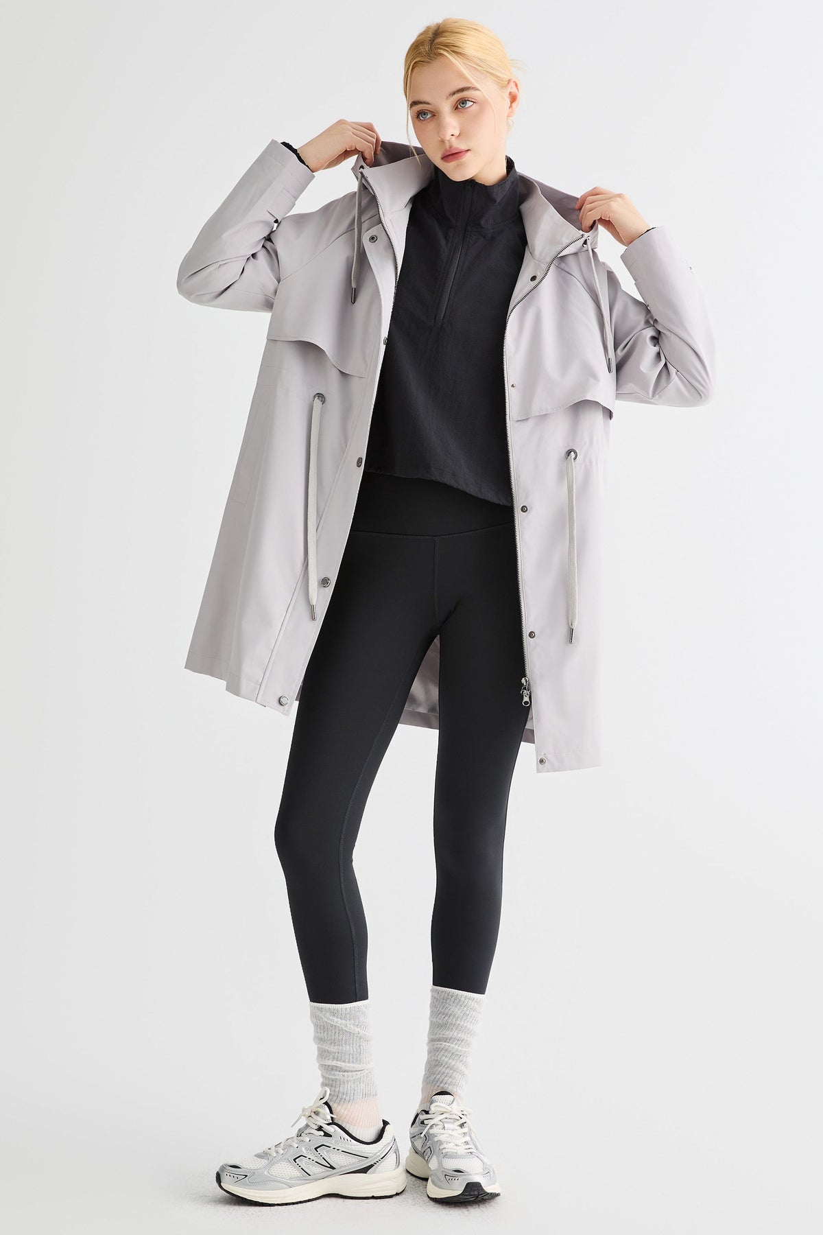 Long Hooded Windbreaker