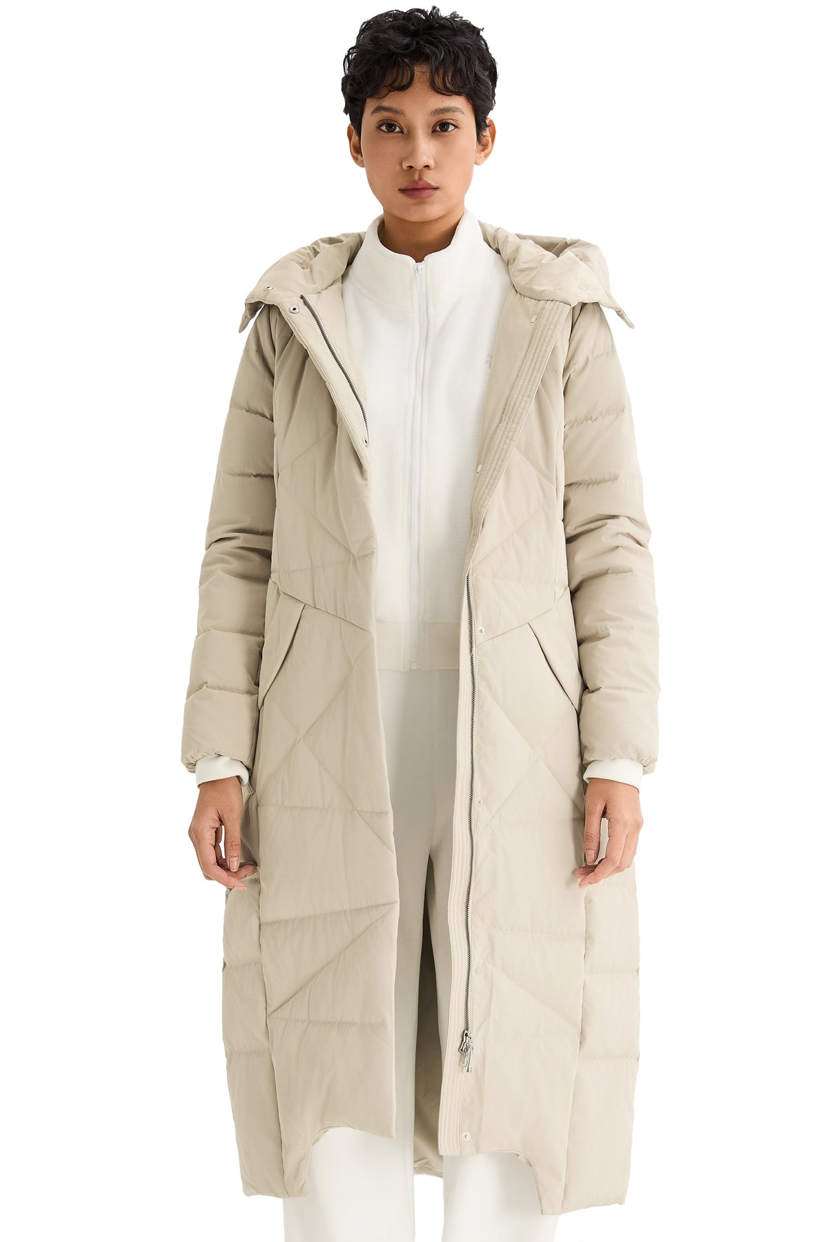 Long Maxi Down Coat with Hood