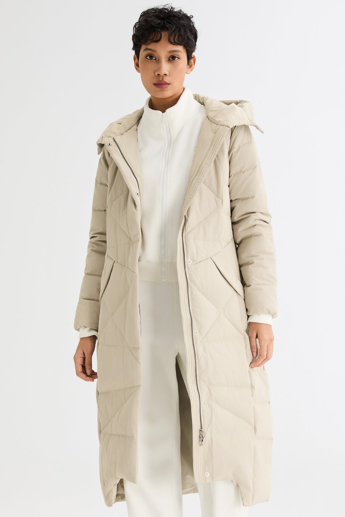 Long Maxi Down Coat with Hood