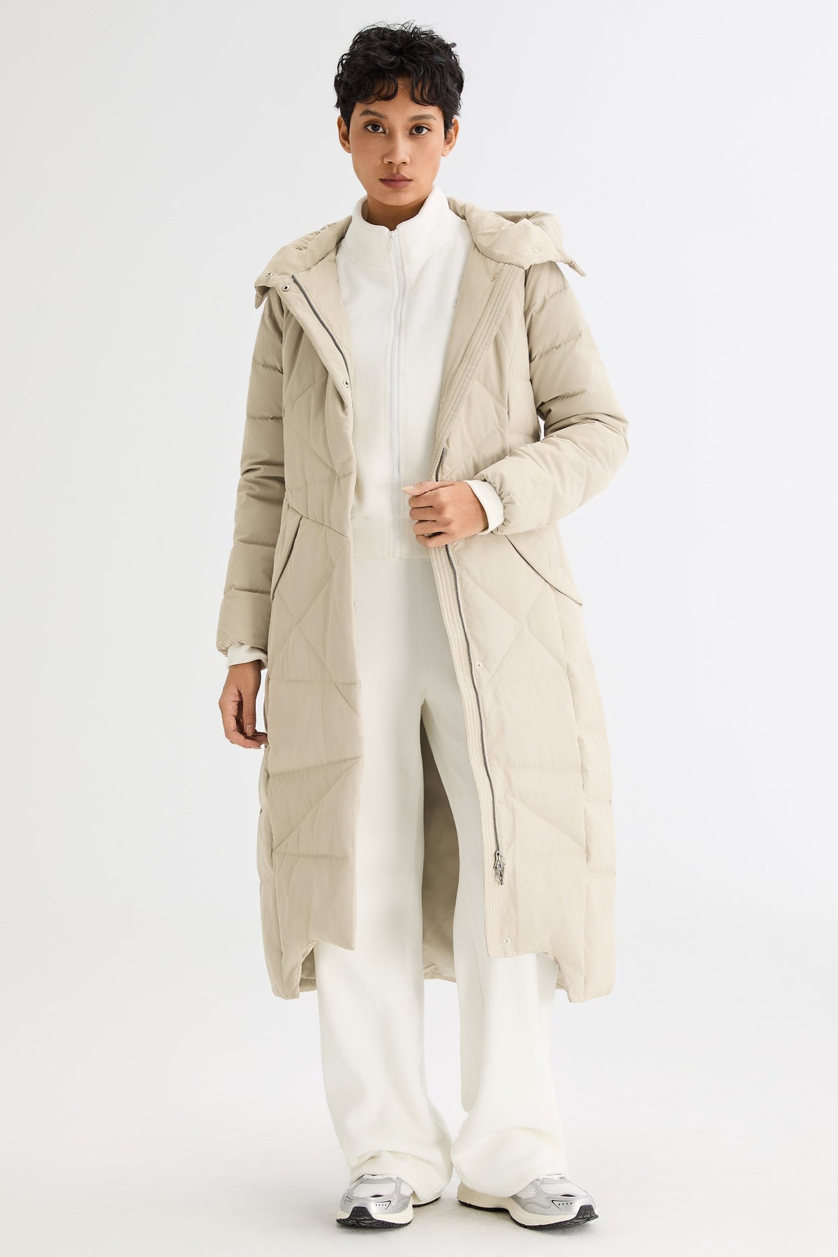 Long Maxi Down Coat with Hood