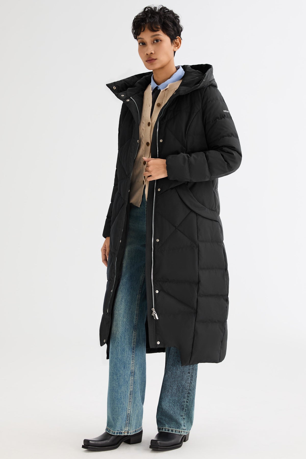 Long Maxi Down Coat with Hood
