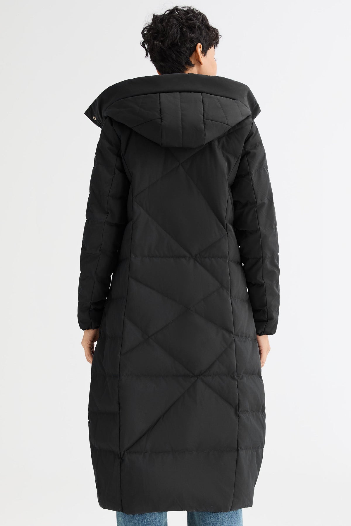 Long Maxi Down Coat with Hood