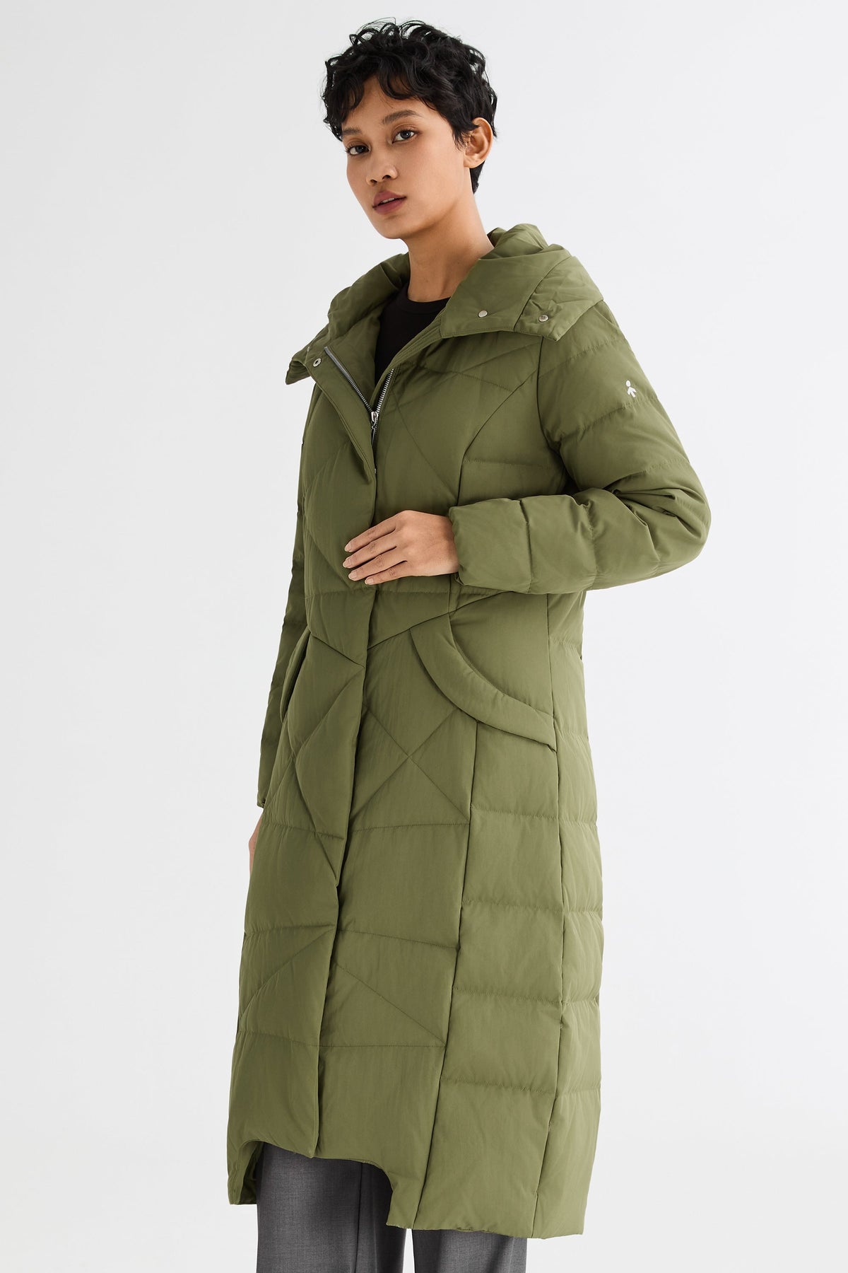 Long Maxi Down Coat with Hood