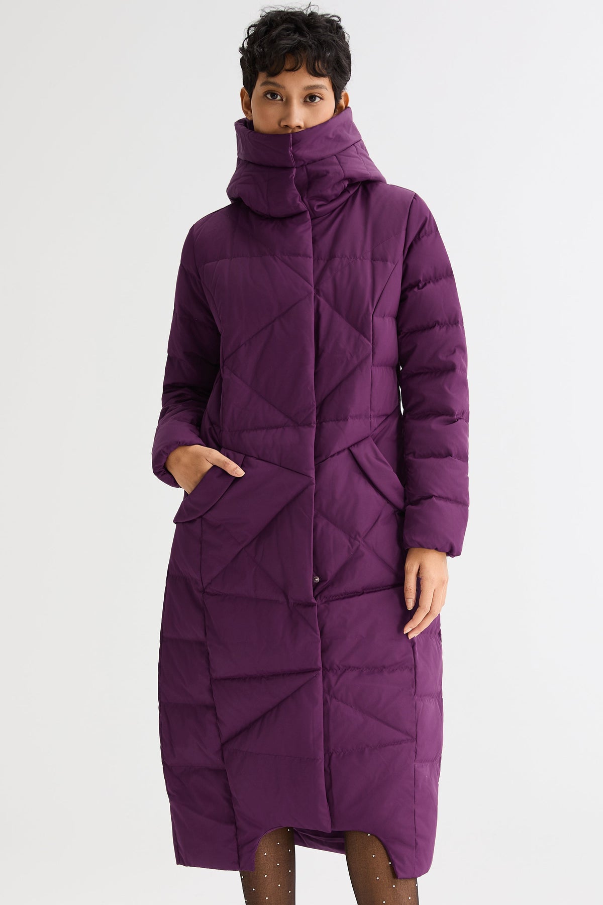 Long Maxi Down Coat with Hood