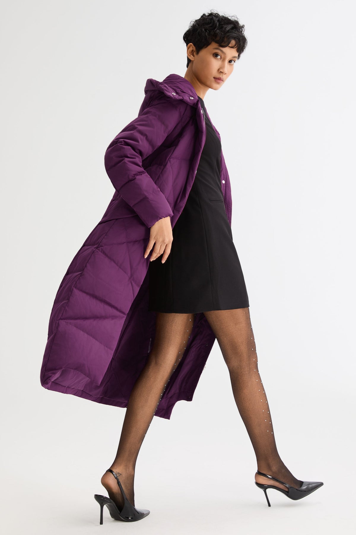 Long Maxi Down Coat with Hood