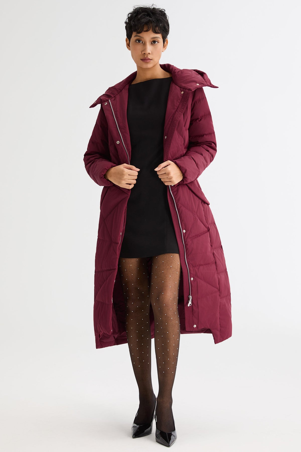 Long Maxi Down Coat with Hood