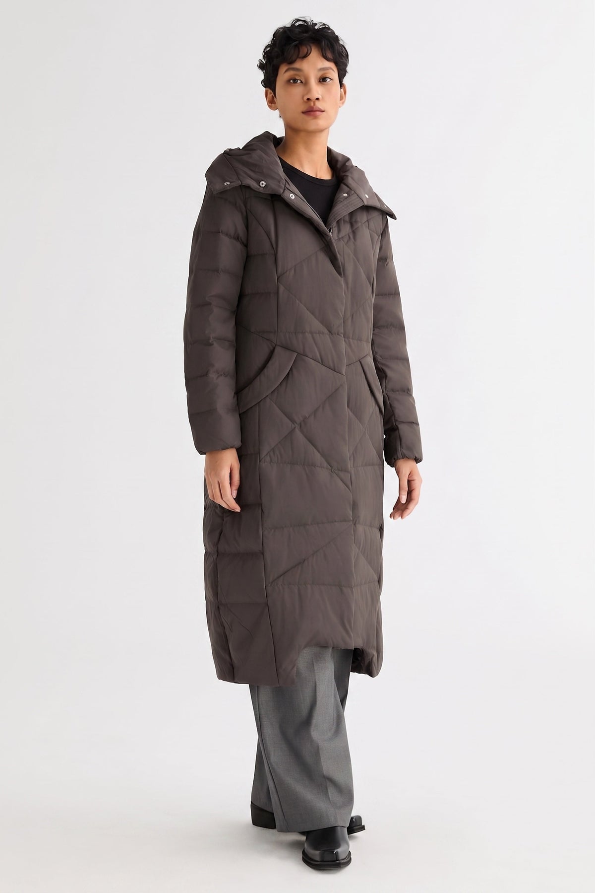 Long Maxi Down Coat with Hood
