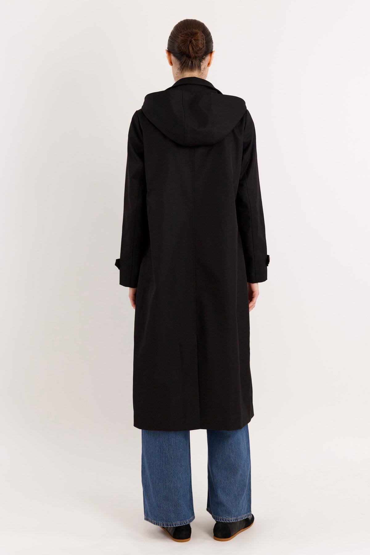 Long Single-Breasted Trench Coat