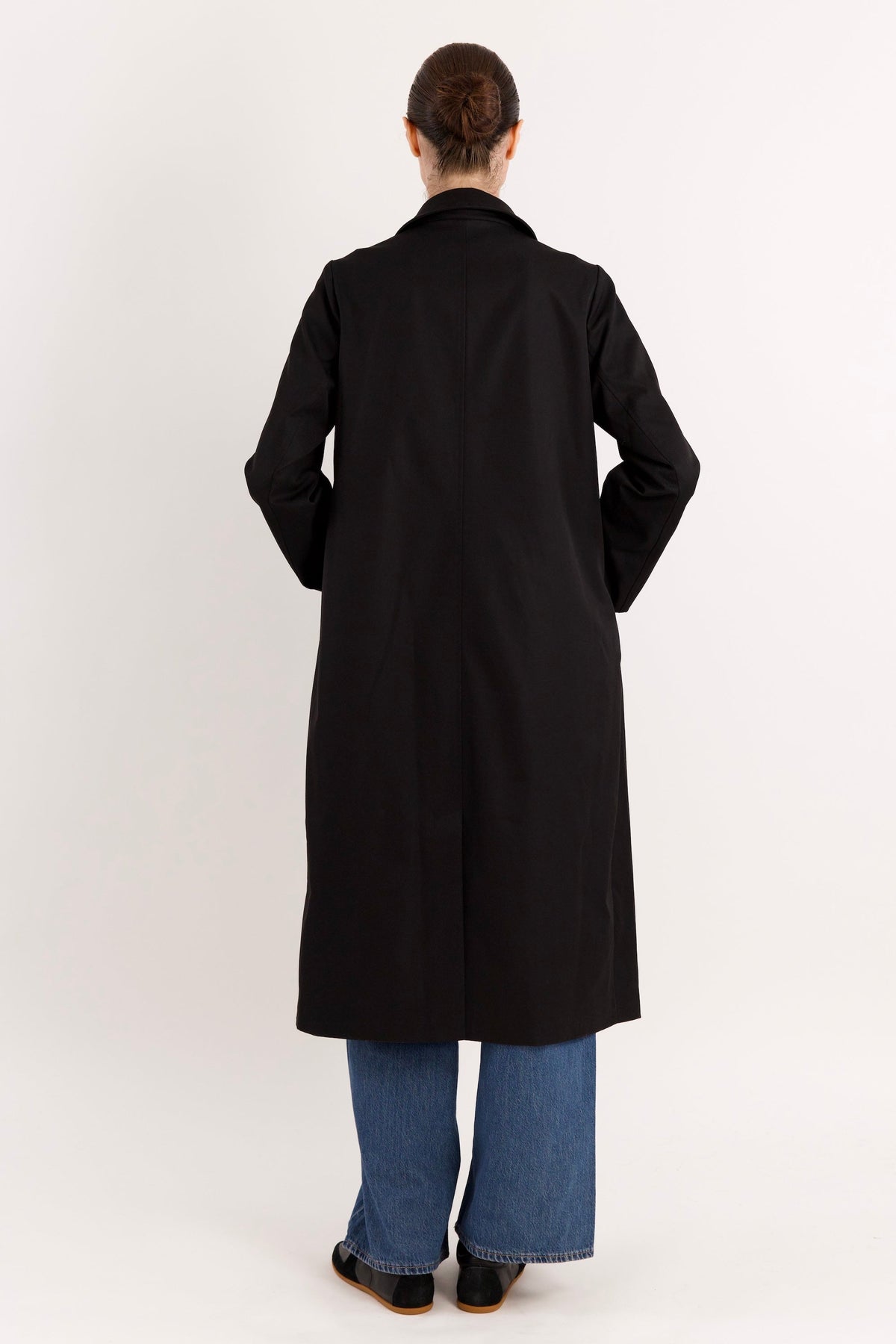 Long Single-Breasted Trench Coat