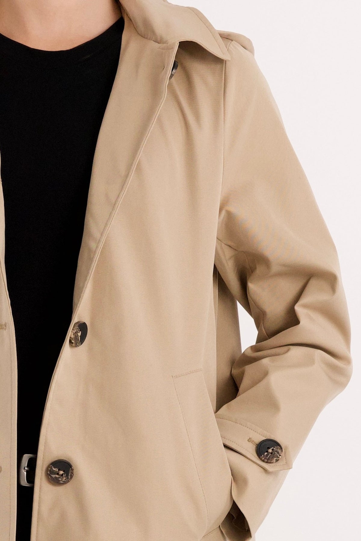 Long Single-Breasted Trench Coat