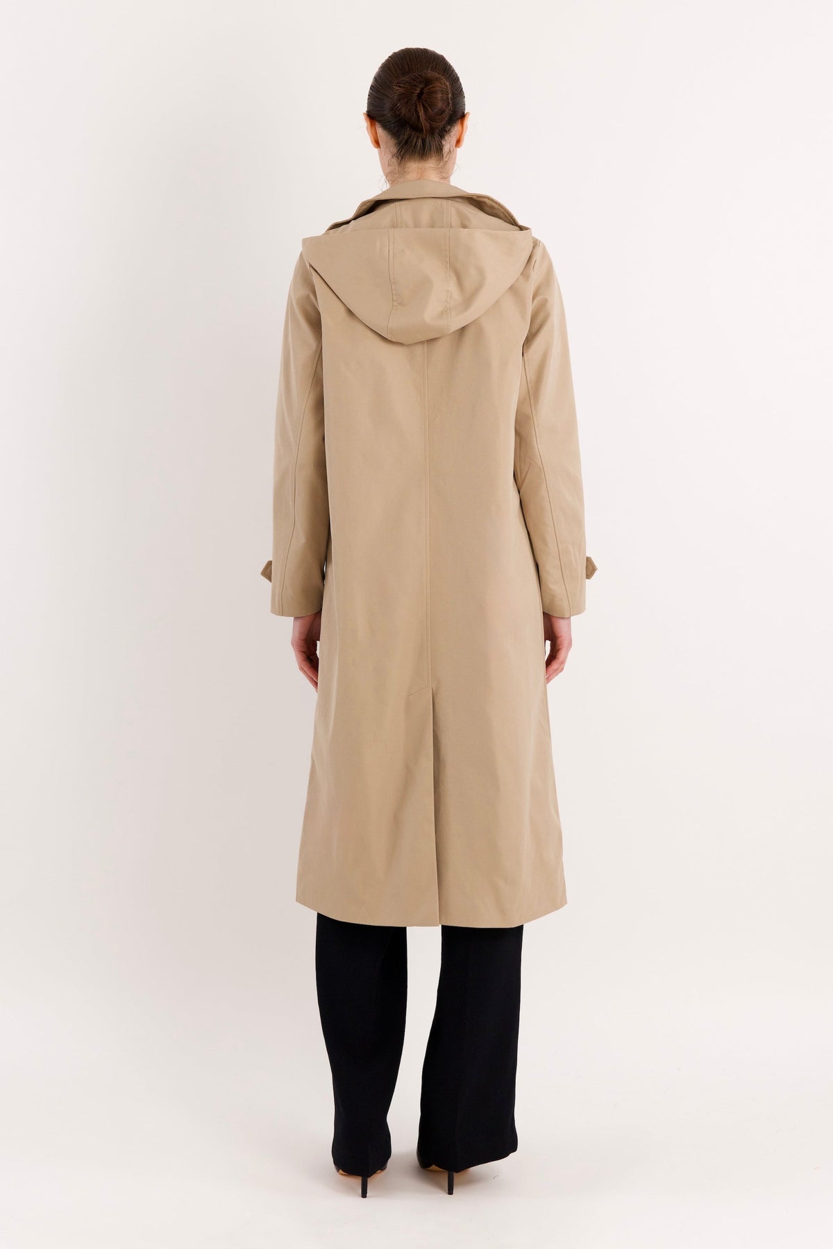 Long Single-Breasted Trench Coat