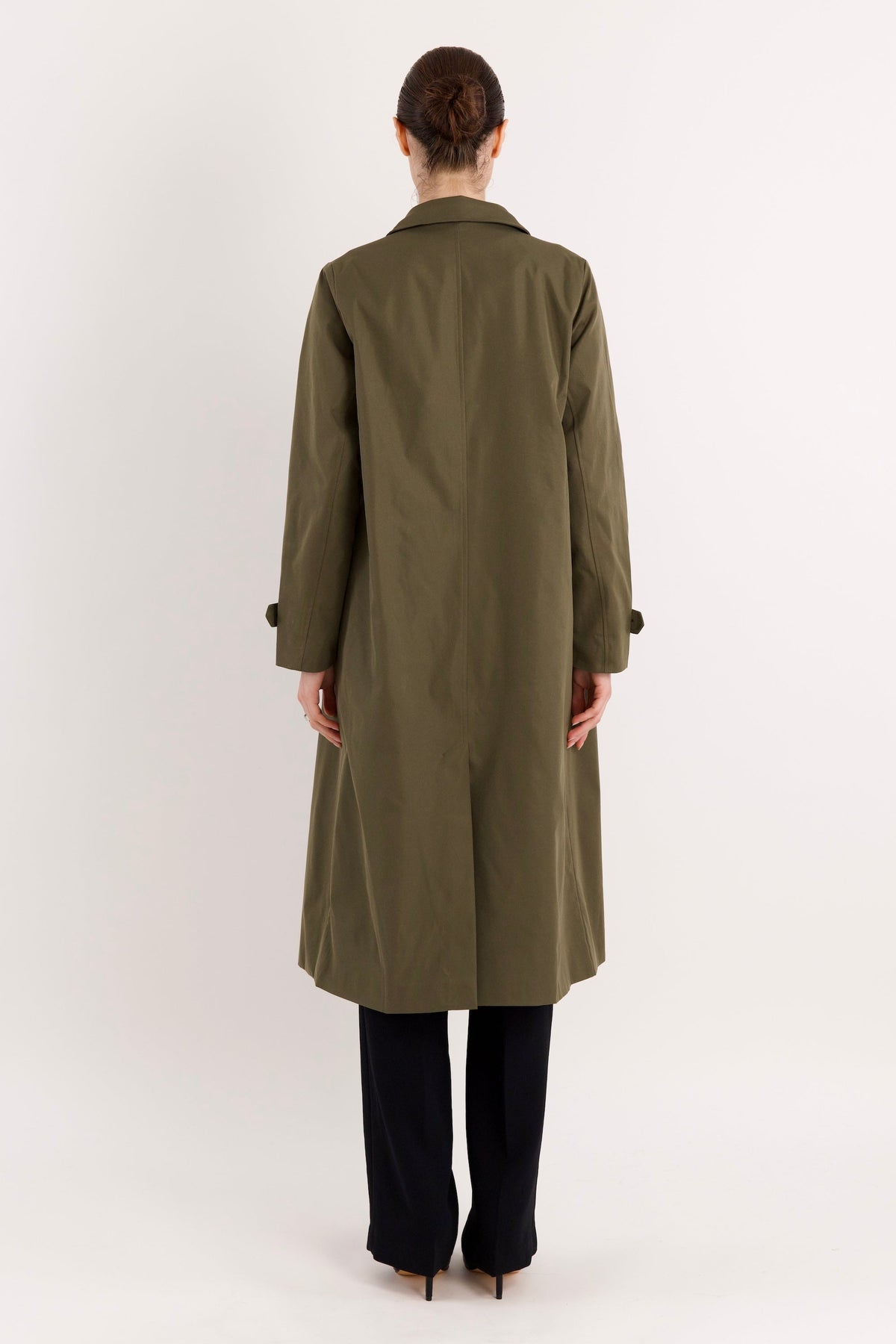 Long Single-Breasted Trench Coat