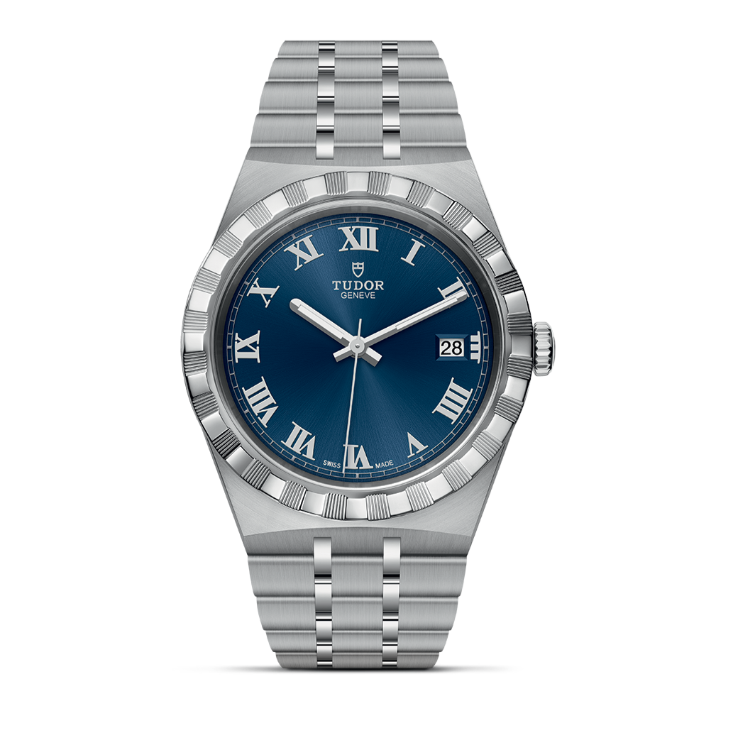 Tudor Royal Automatic Blue Dial Silver Steel Strap Watch for Men - M28600-0005