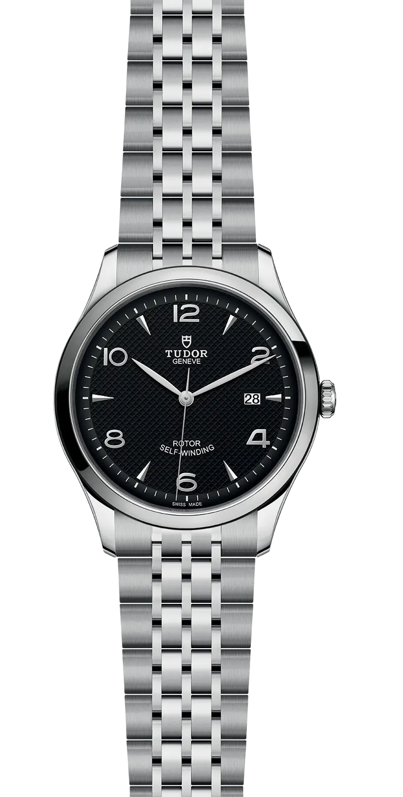 Tudor 1926 Automatic Black Dial Silver Steel Strap Watch for Men - M91650-0002