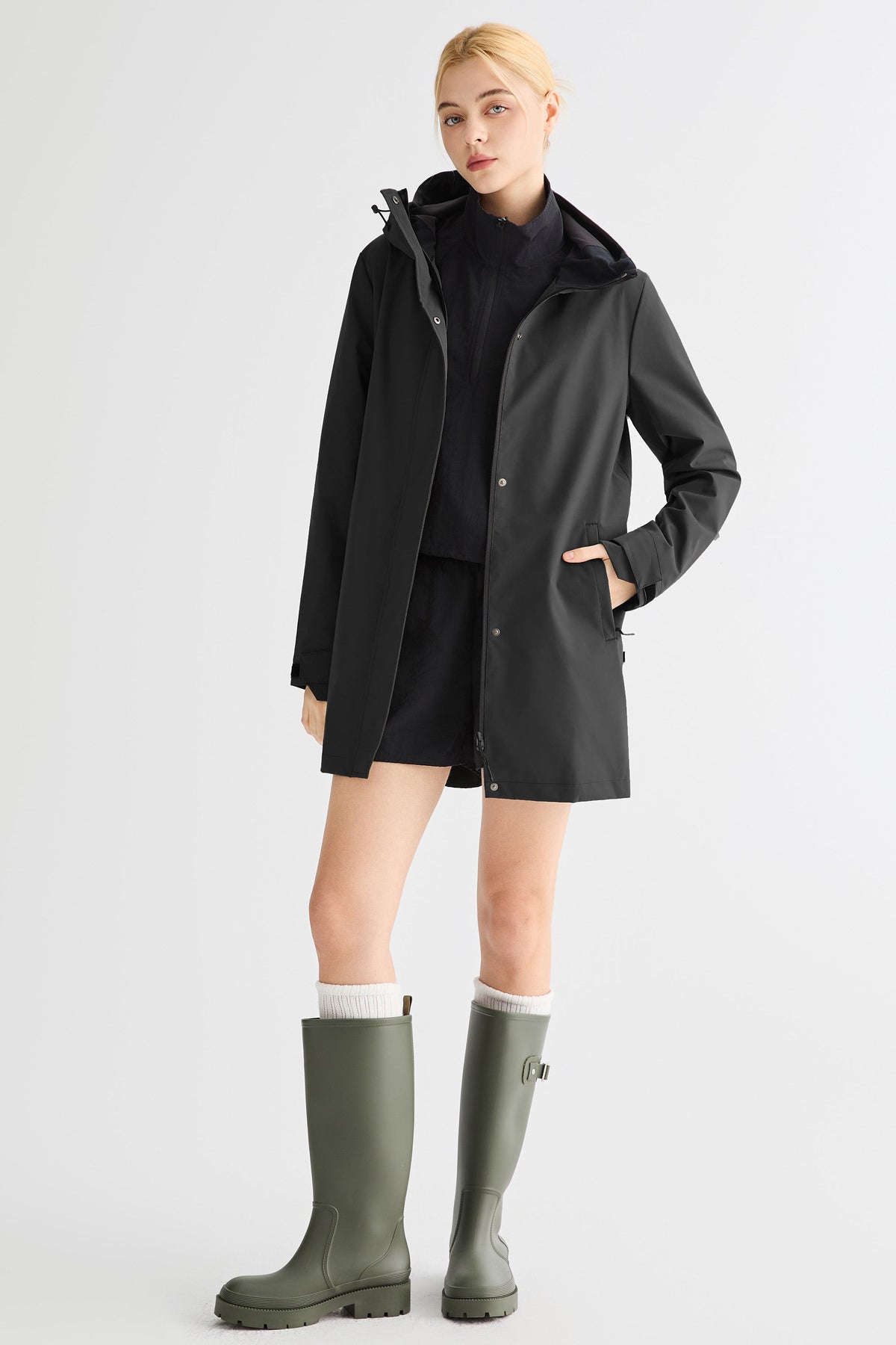 Mid-Length Waterproof Trench Jacket