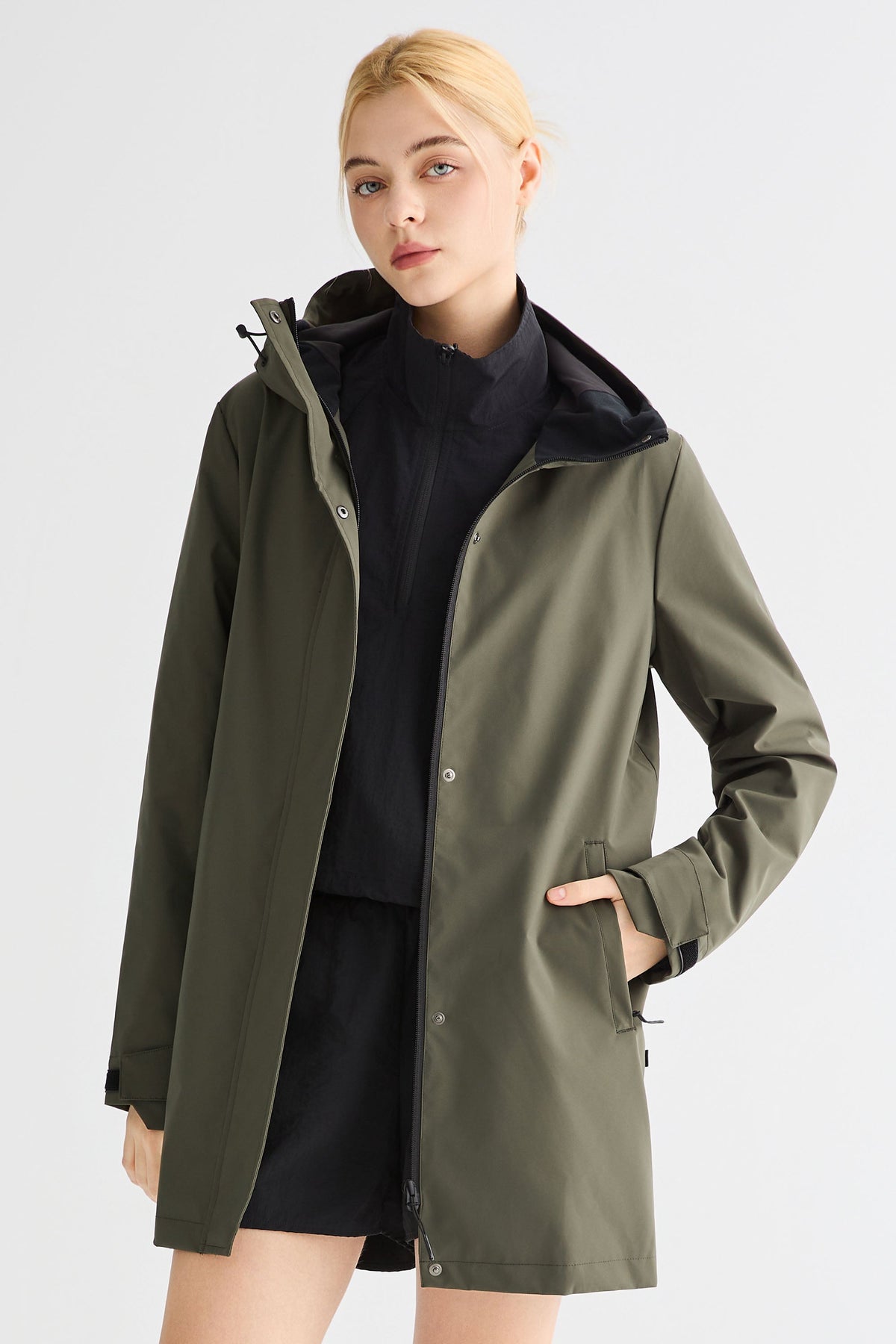 Mid-Length Waterproof Trench Jacket