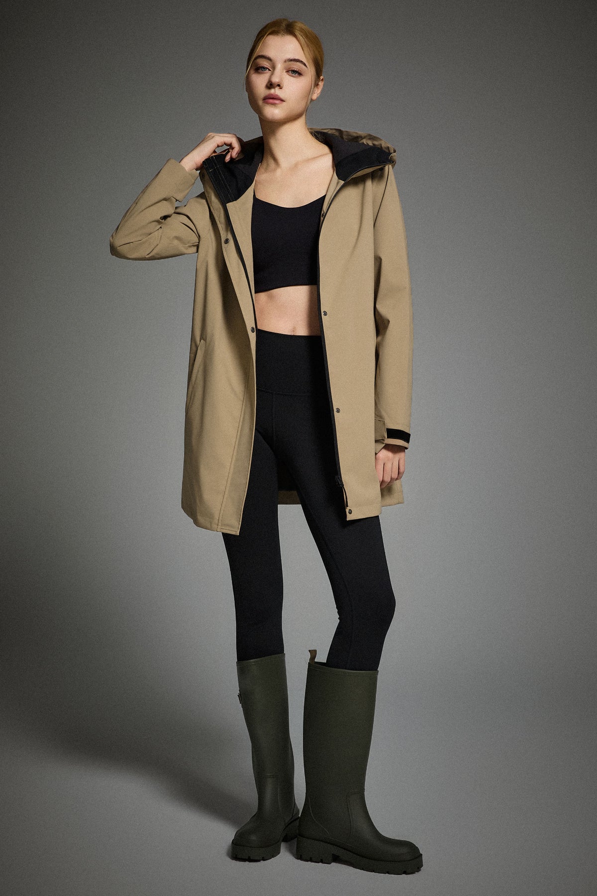 Mid-Length Waterproof Trench Jacket