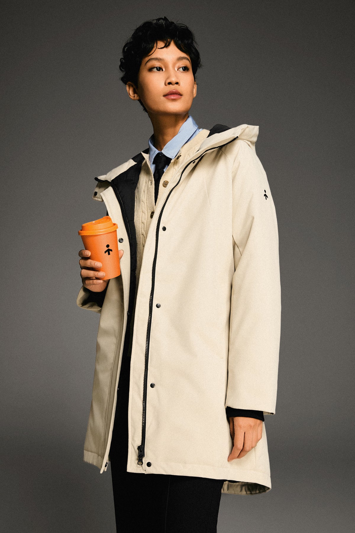 Mid-Length Windproof Parka Coat