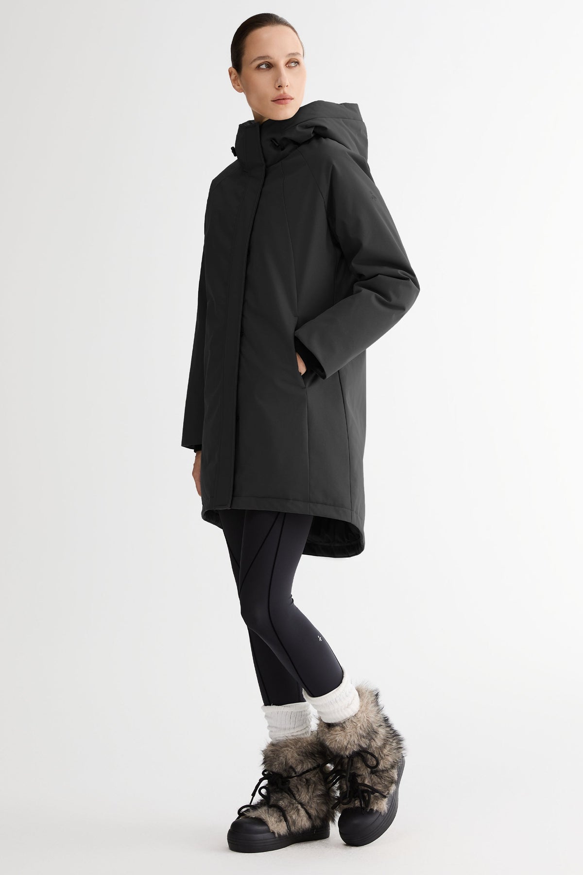 Mid-Length Windproof Parka Coat