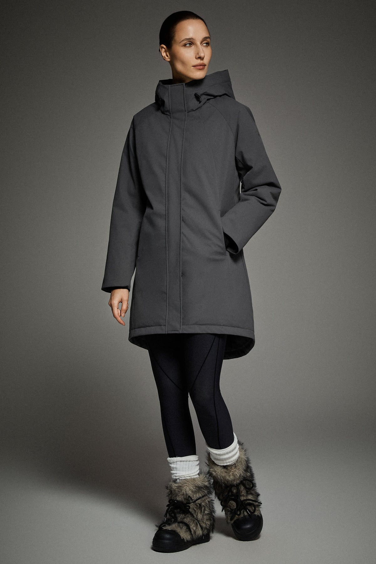 Mid-Length Windproof Parka Coat