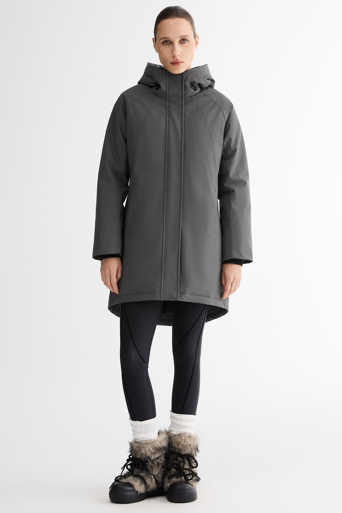 Mid-Length Windproof Parka Coat