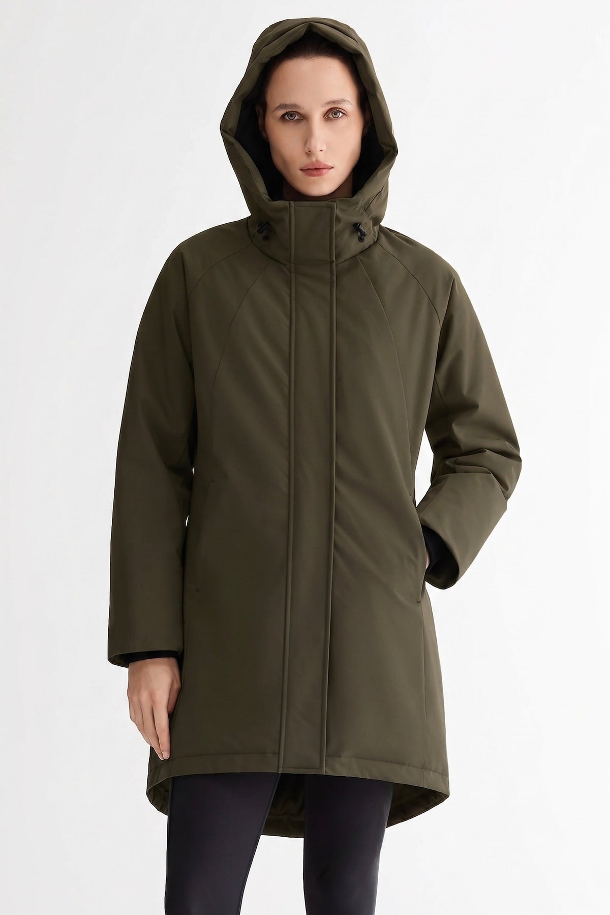 Mid-Length Windproof Parka Coat