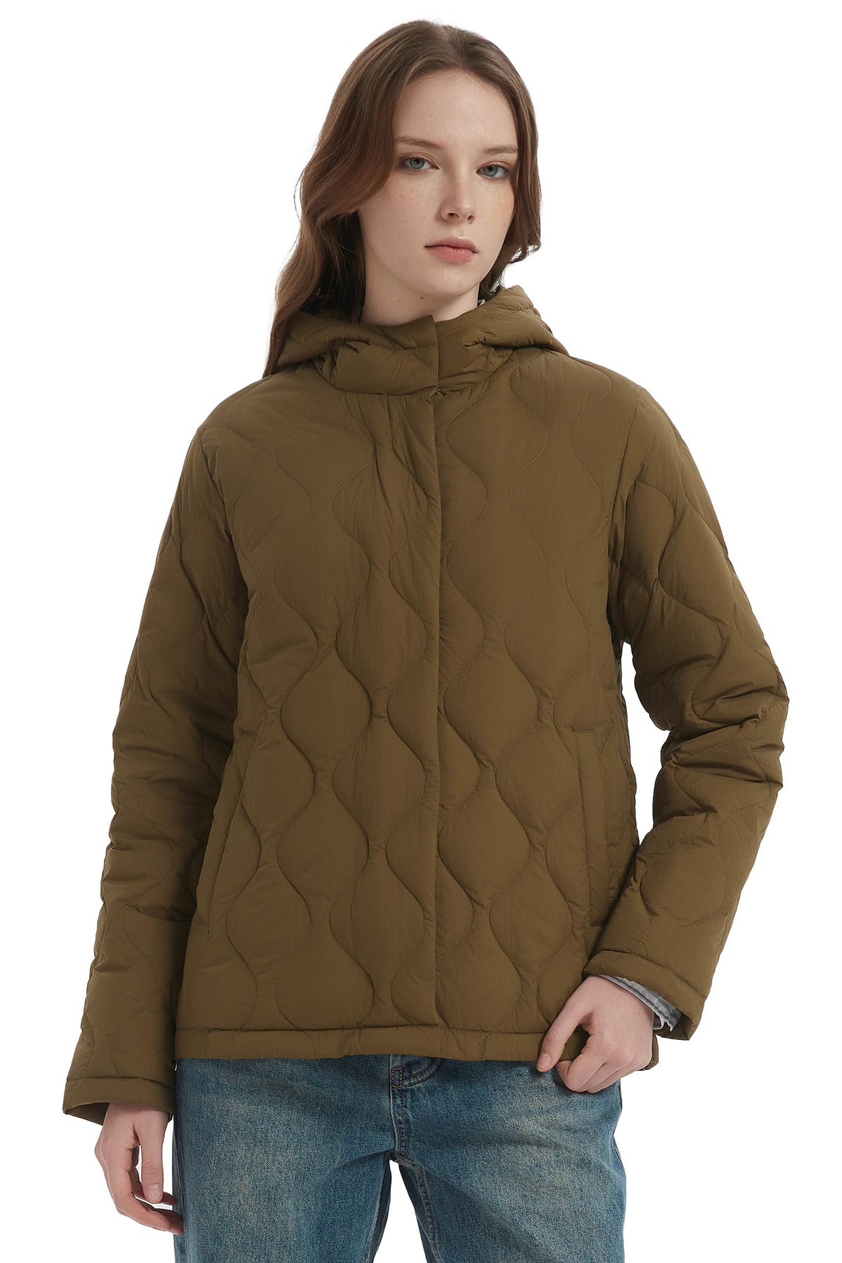 Quilted Down Jacket Lightweight Hooded