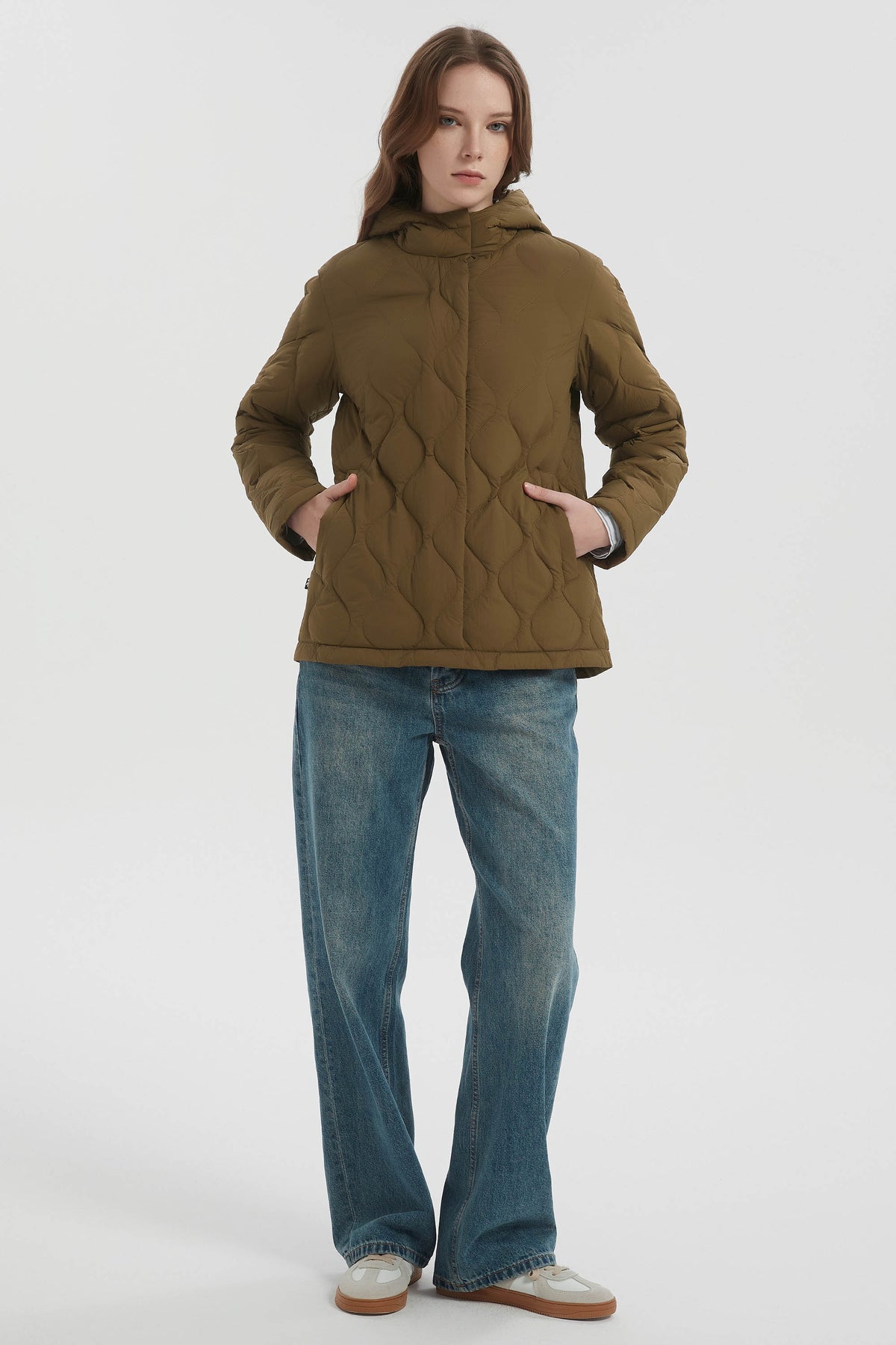 Quilted Down Jacket Lightweight Hooded