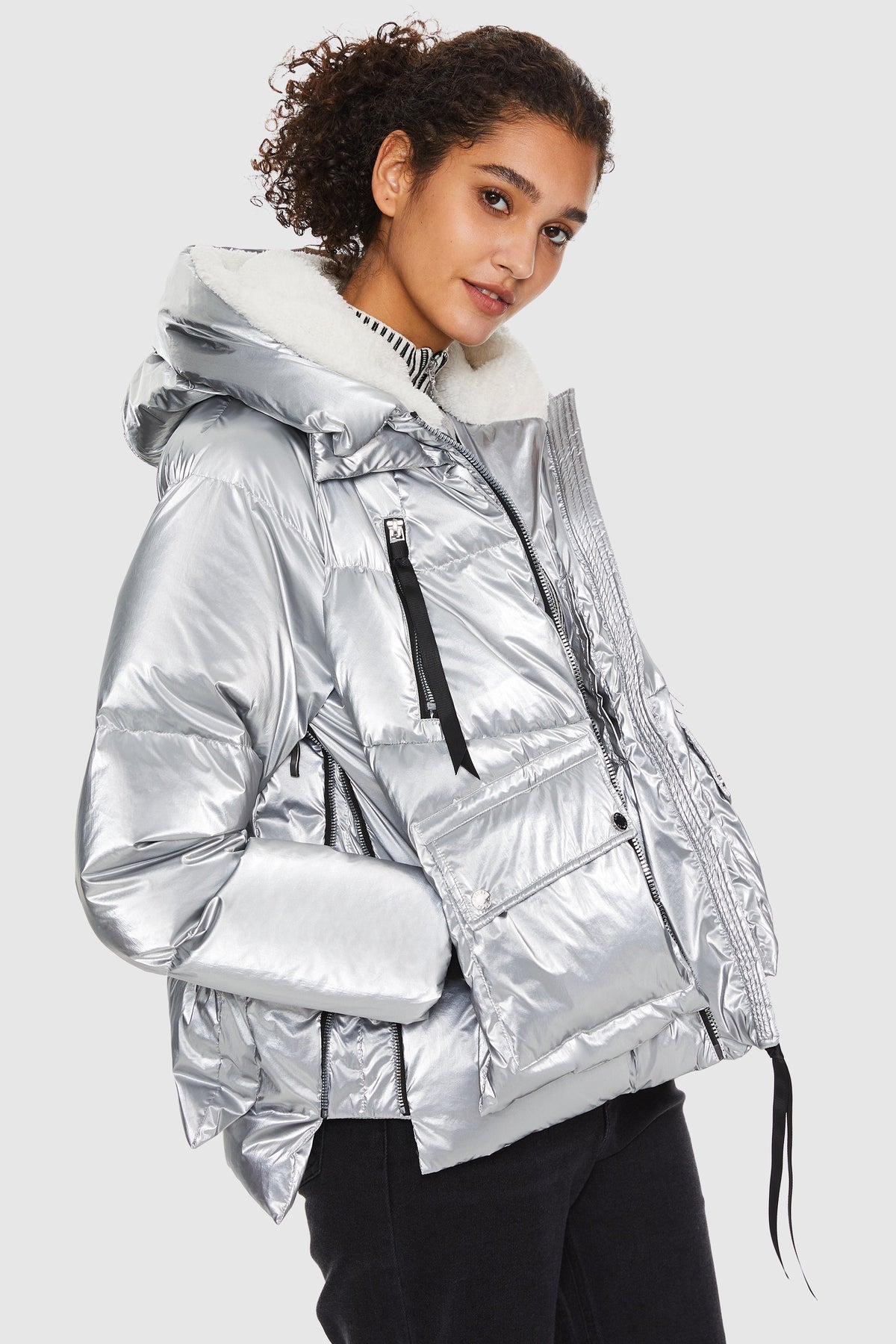 092 Universe® Cropped Crome Down Jacket