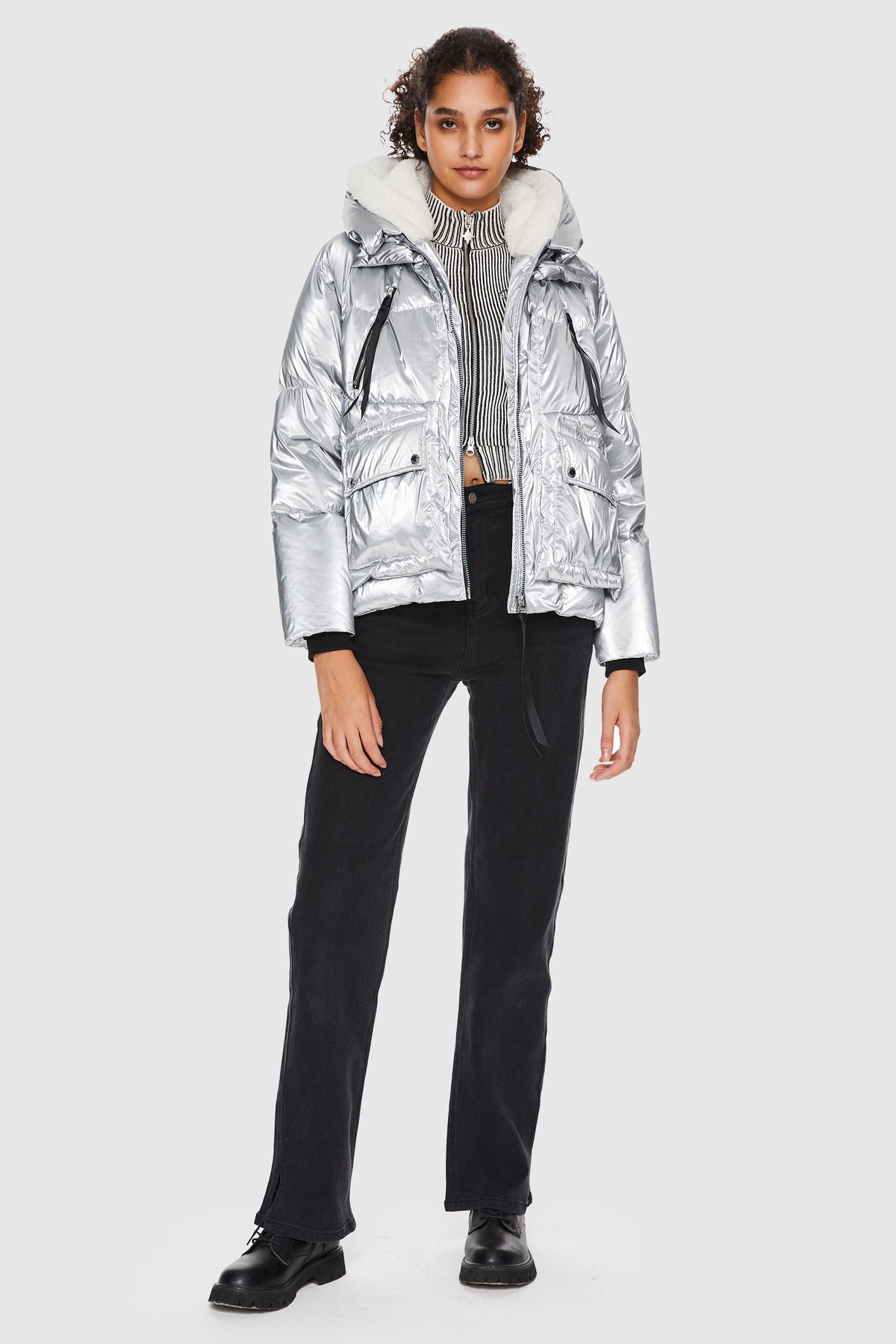092 Universe® Cropped Crome Down Jacket