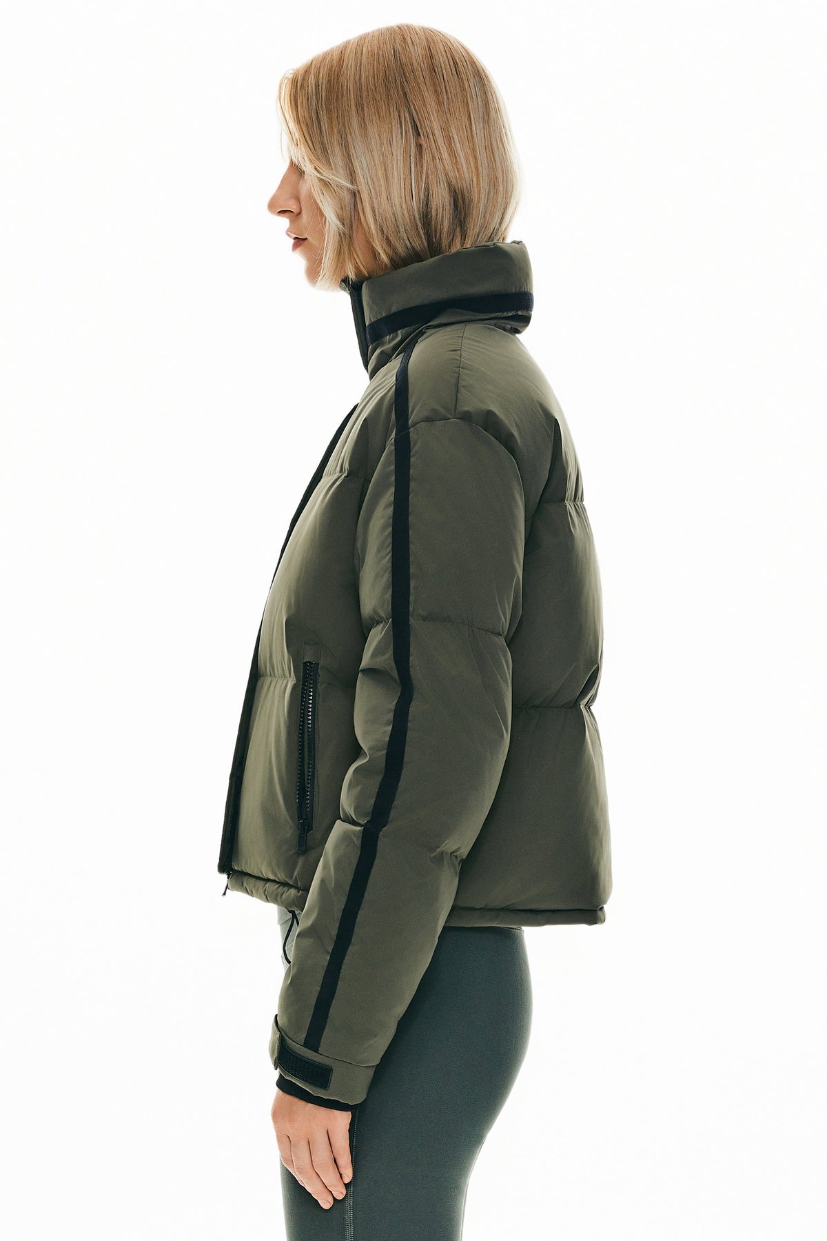 Cropped Quilted Down Puffer Jacket