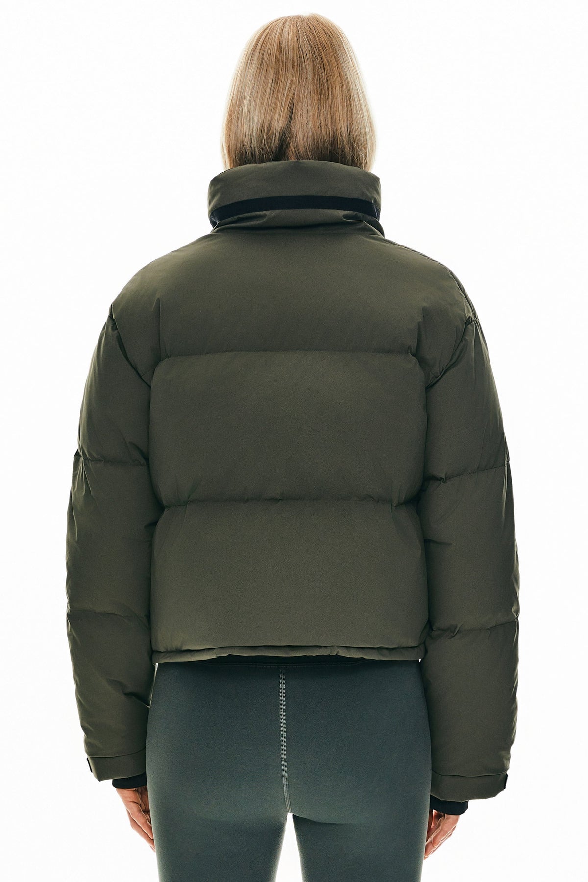 Cropped Quilted Down Puffer Jacket