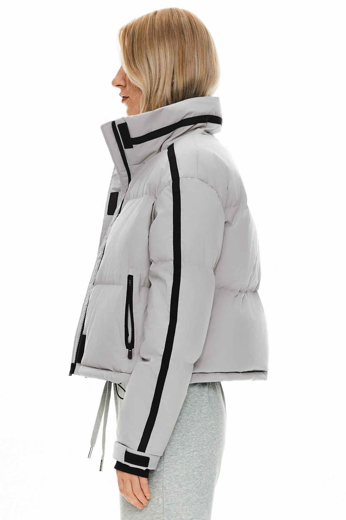 Cropped Quilted Down Puffer Jacket
