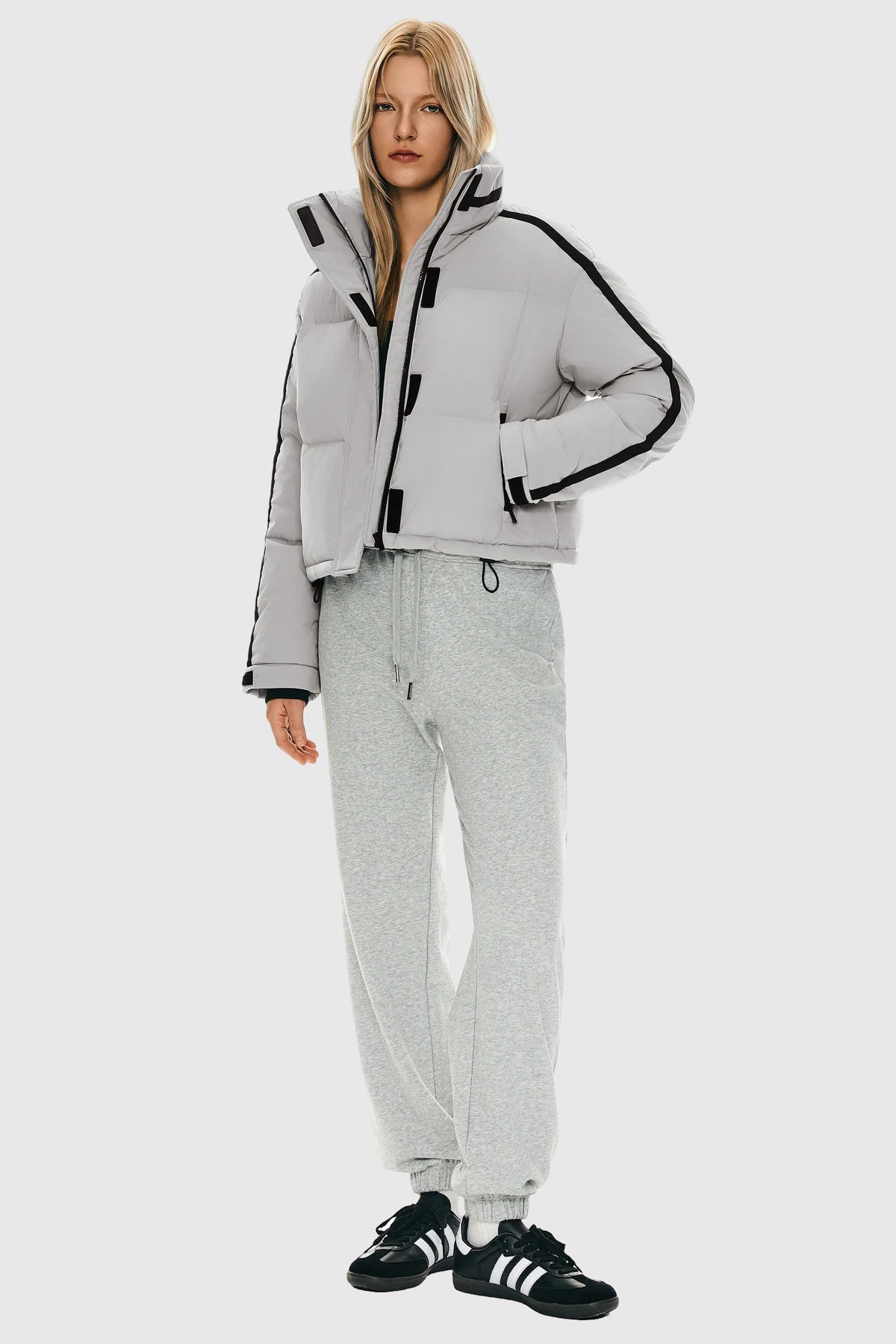 Cropped Quilted Down Puffer Jacket