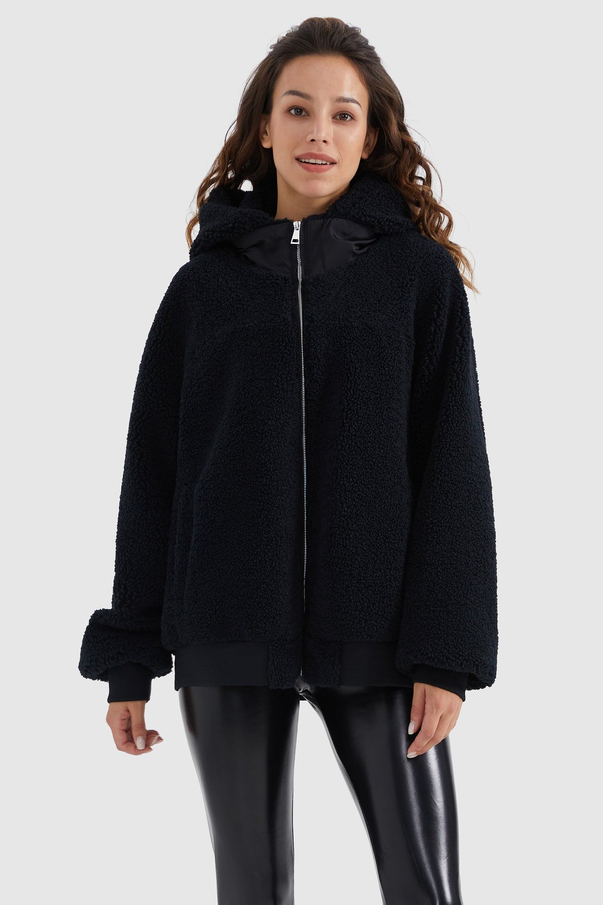 Full-Zip Oversized Fleece Jacket