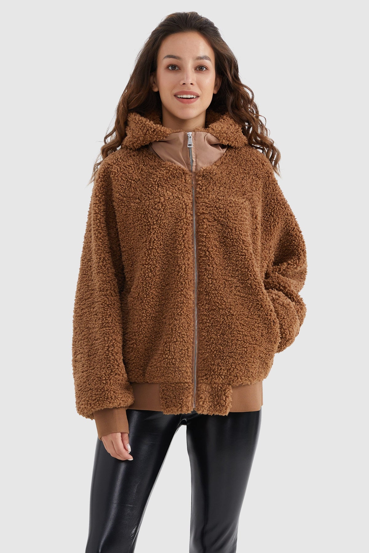 Full-Zip Oversized Fleece Jacket