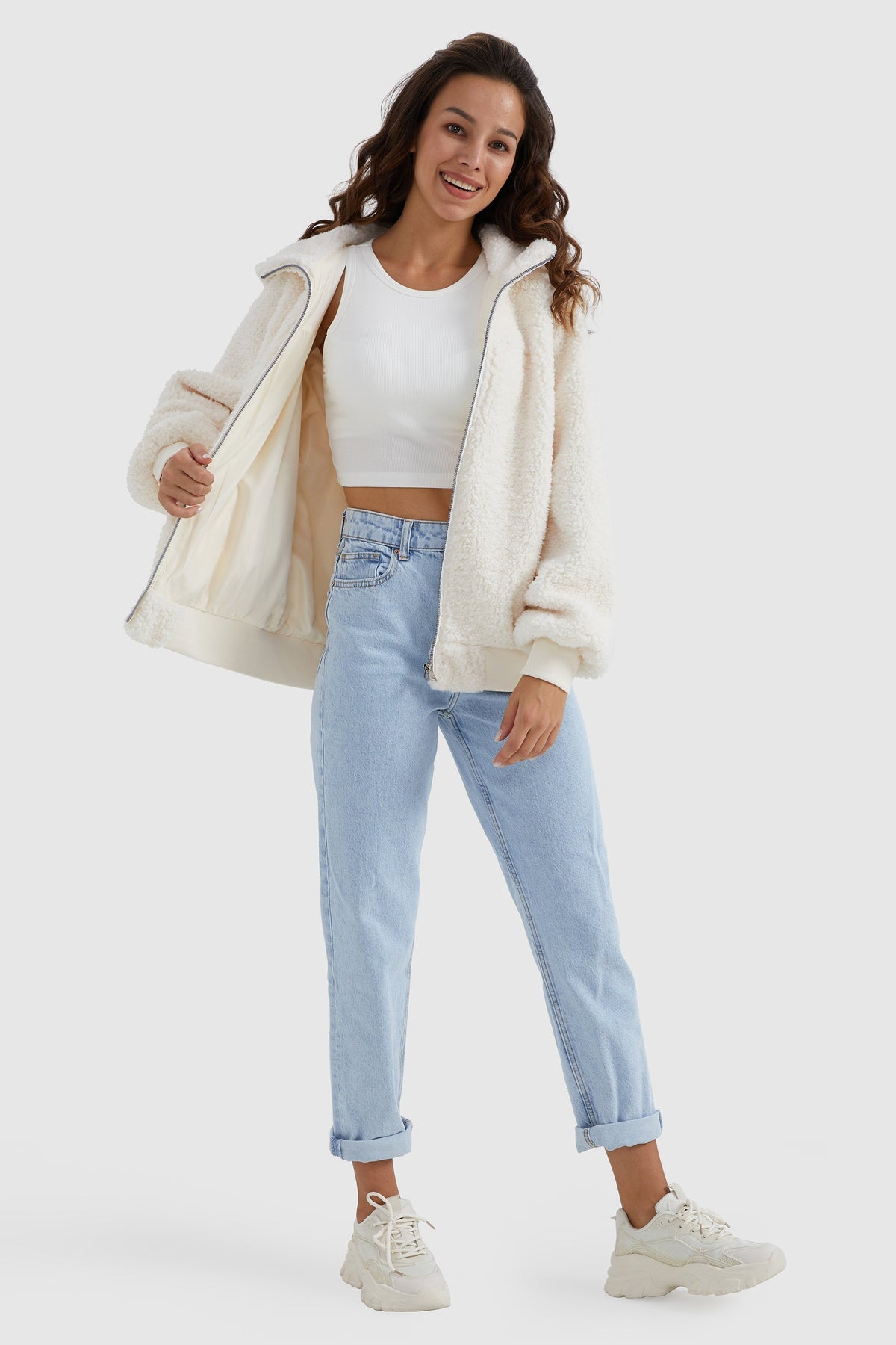 Full-Zip Oversized Fleece Jacket