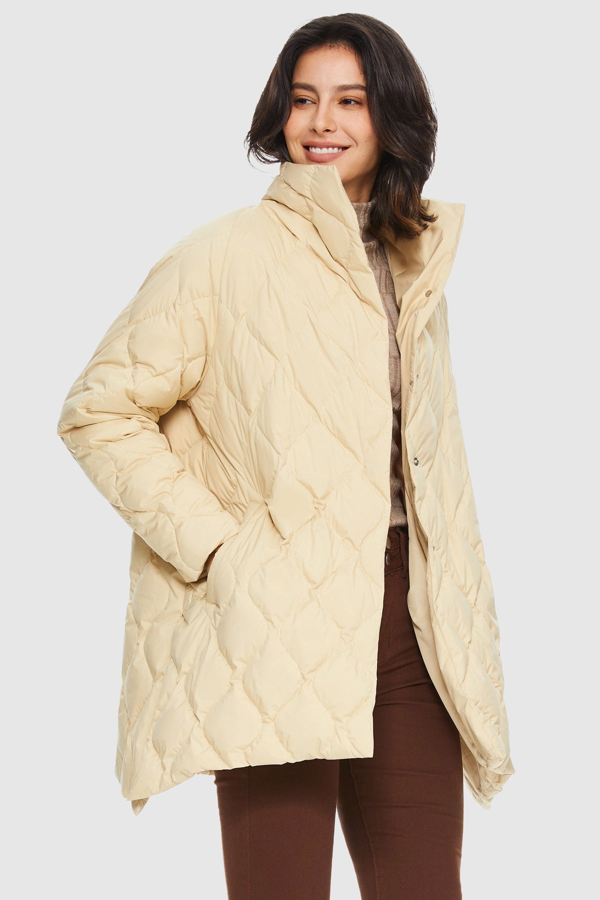 Oversized Quilted Lightweight Down Puffer Jacket