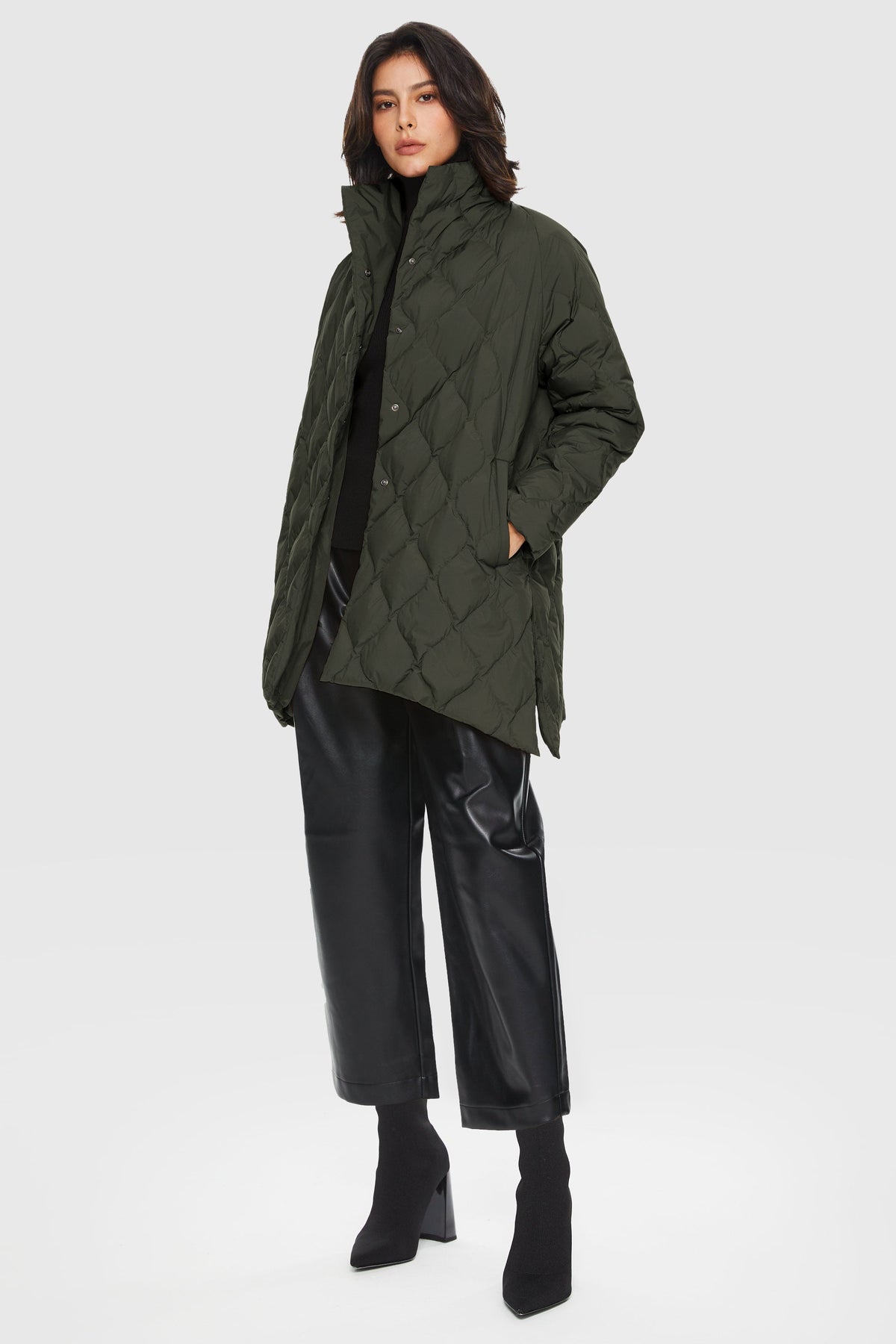 Oversized Quilted Lightweight Down Puffer Jacket
