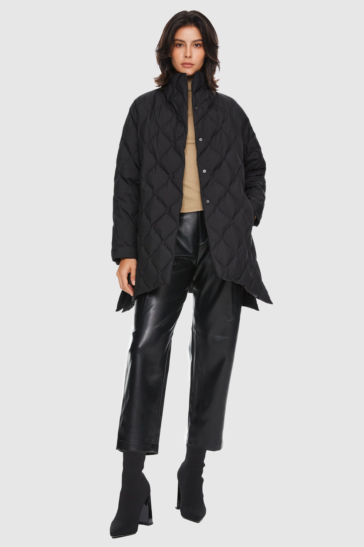 Oversized Quilted Lightweight Down Puffer Jacket