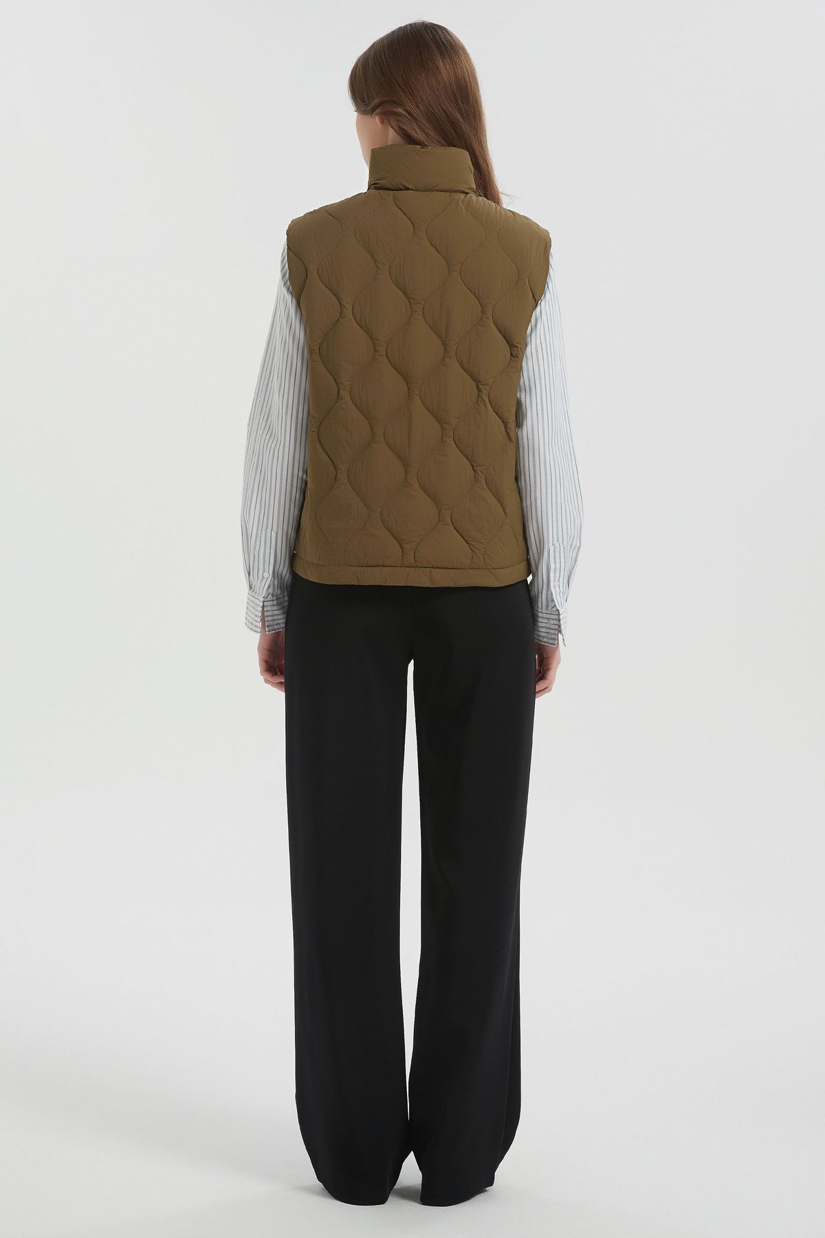Cropped Down Puffer Vest Zip Up Lightweight