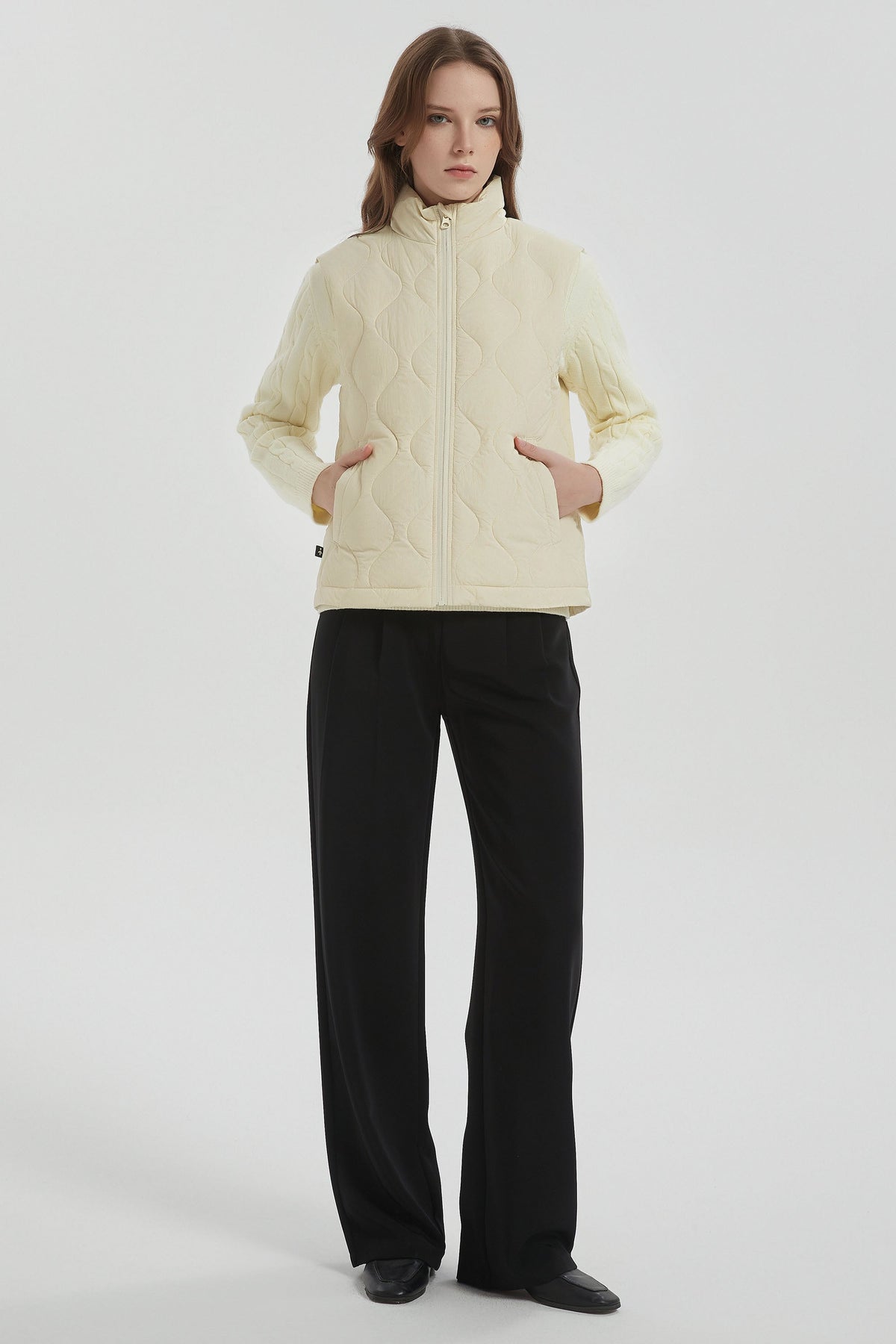 Cropped Down Puffer Vest Zip Up Lightweight