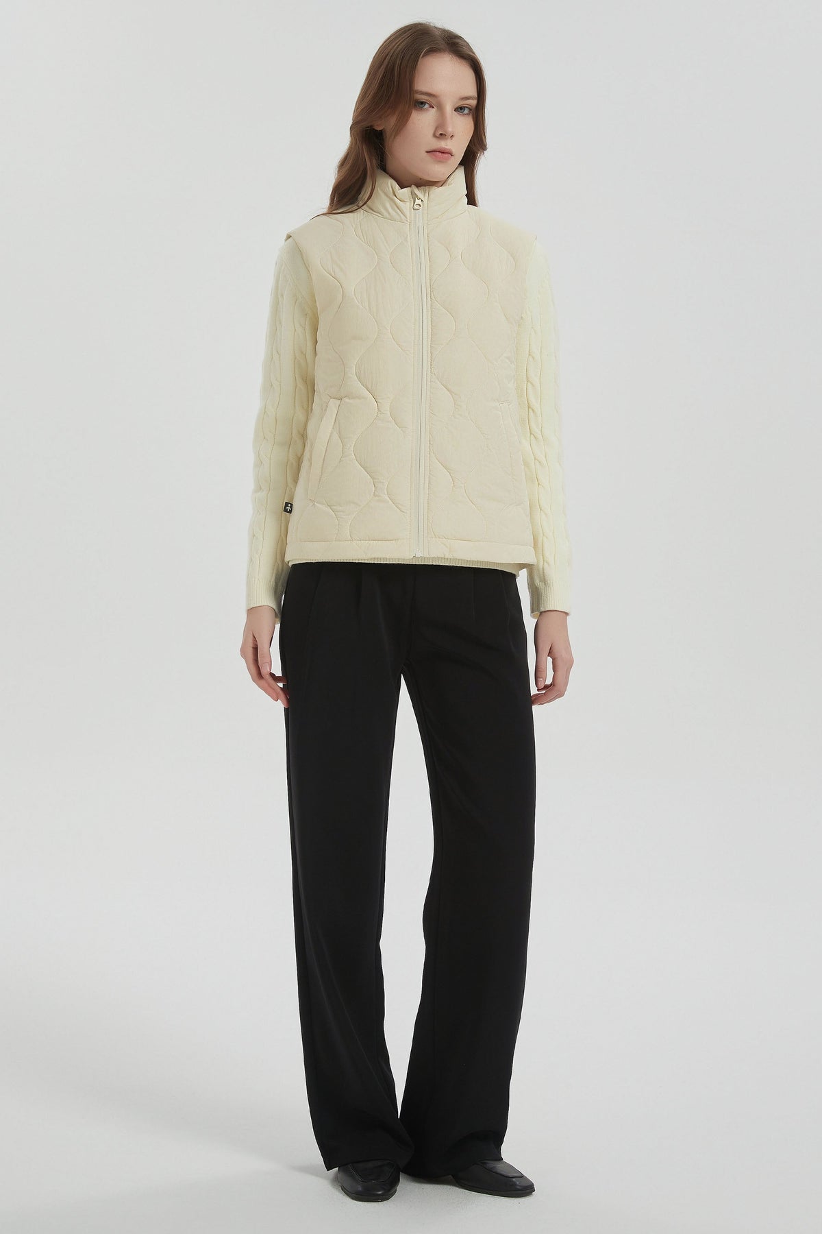 Cropped Down Puffer Vest Zip Up Lightweight
