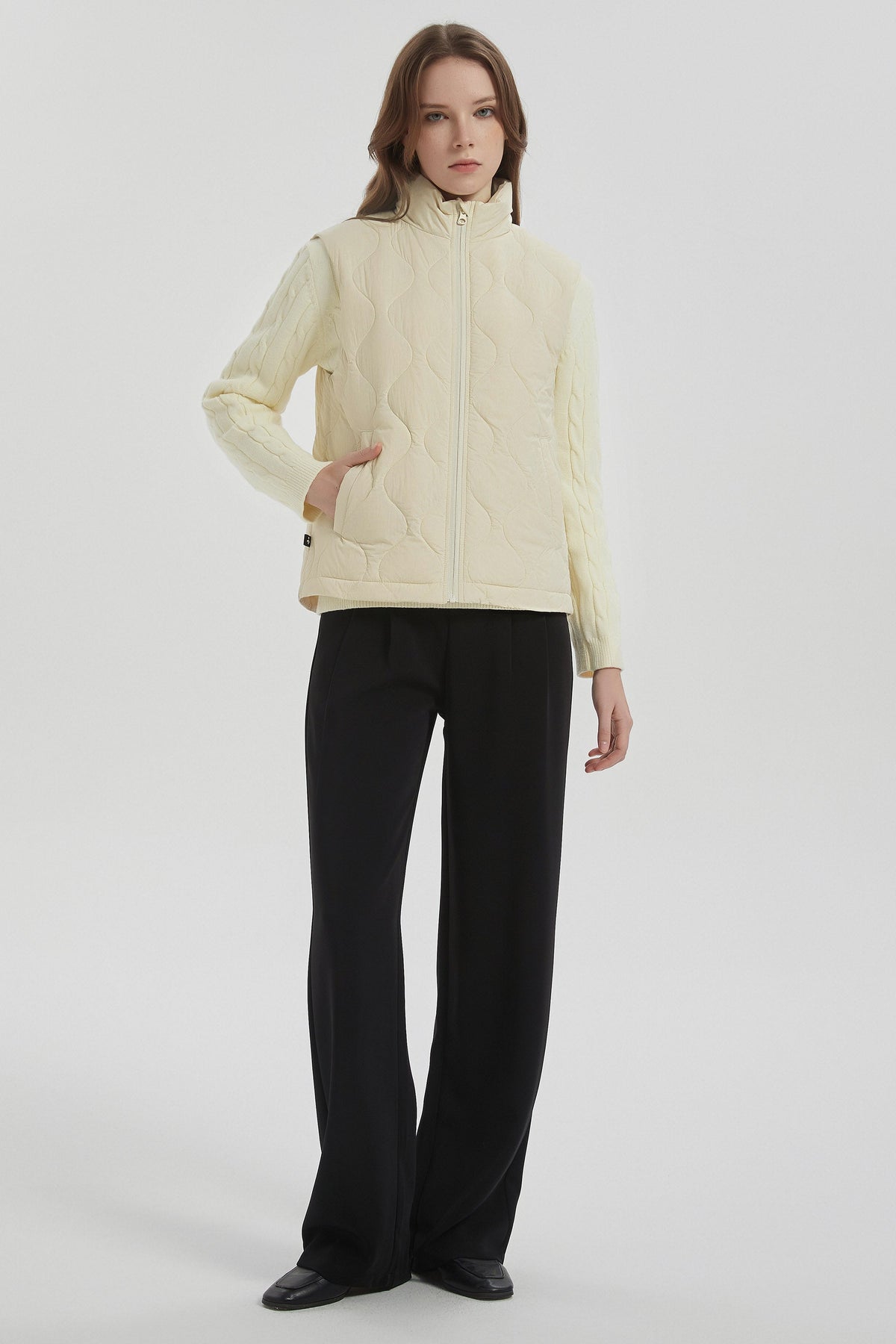 Cropped Down Puffer Vest Zip Up Lightweight