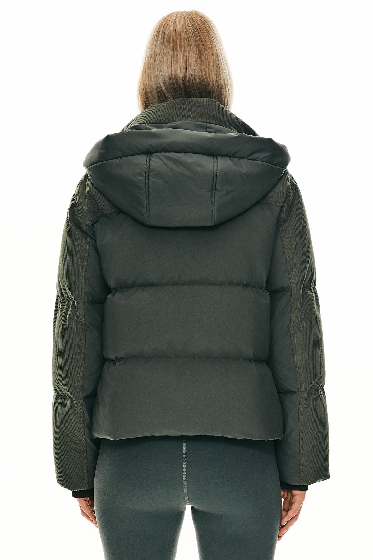 Cropped Down Puffer Jacket Winter Hooded
