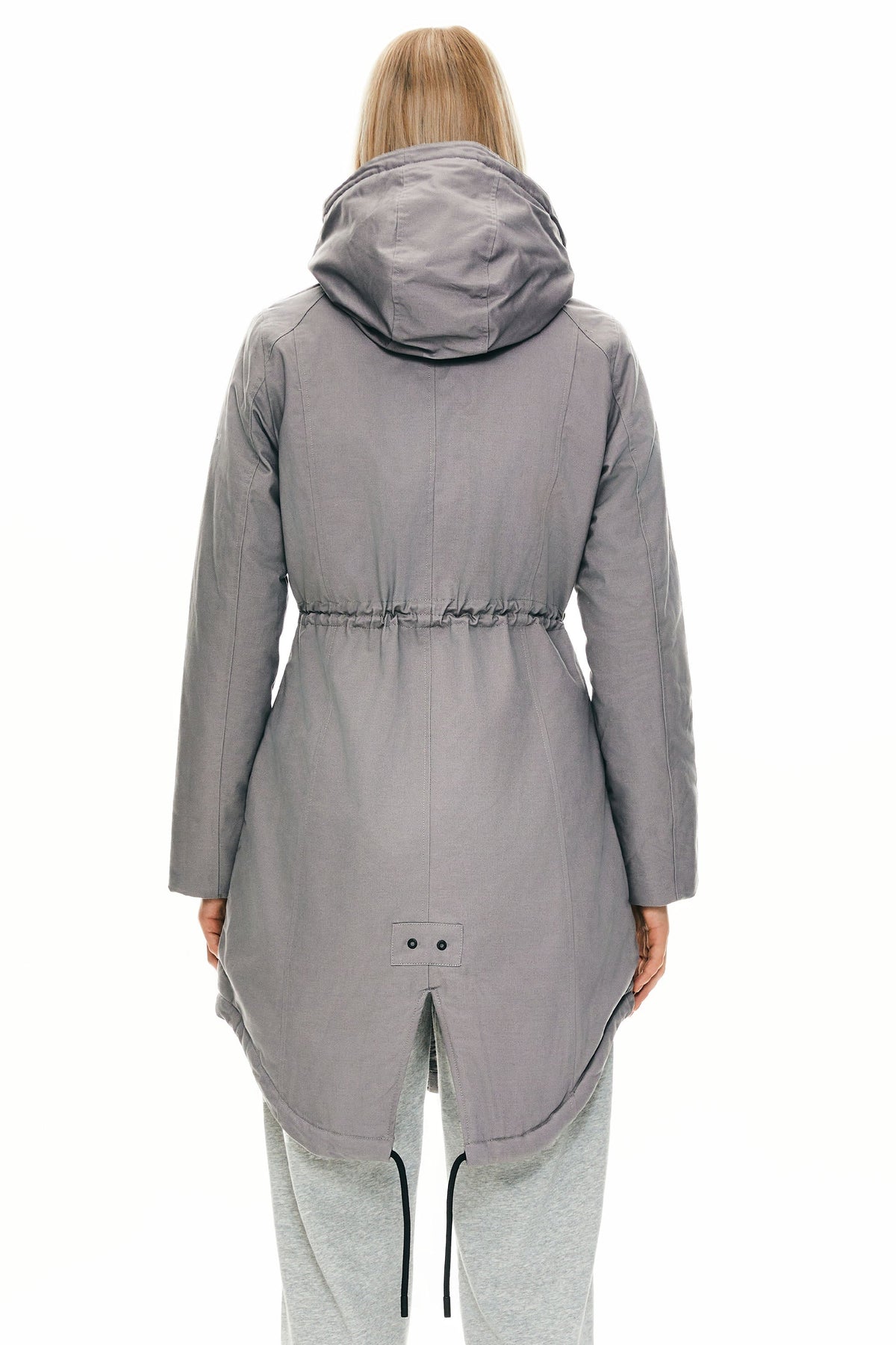 Fleece-Lined Hooded Parka Jacket with Pockets